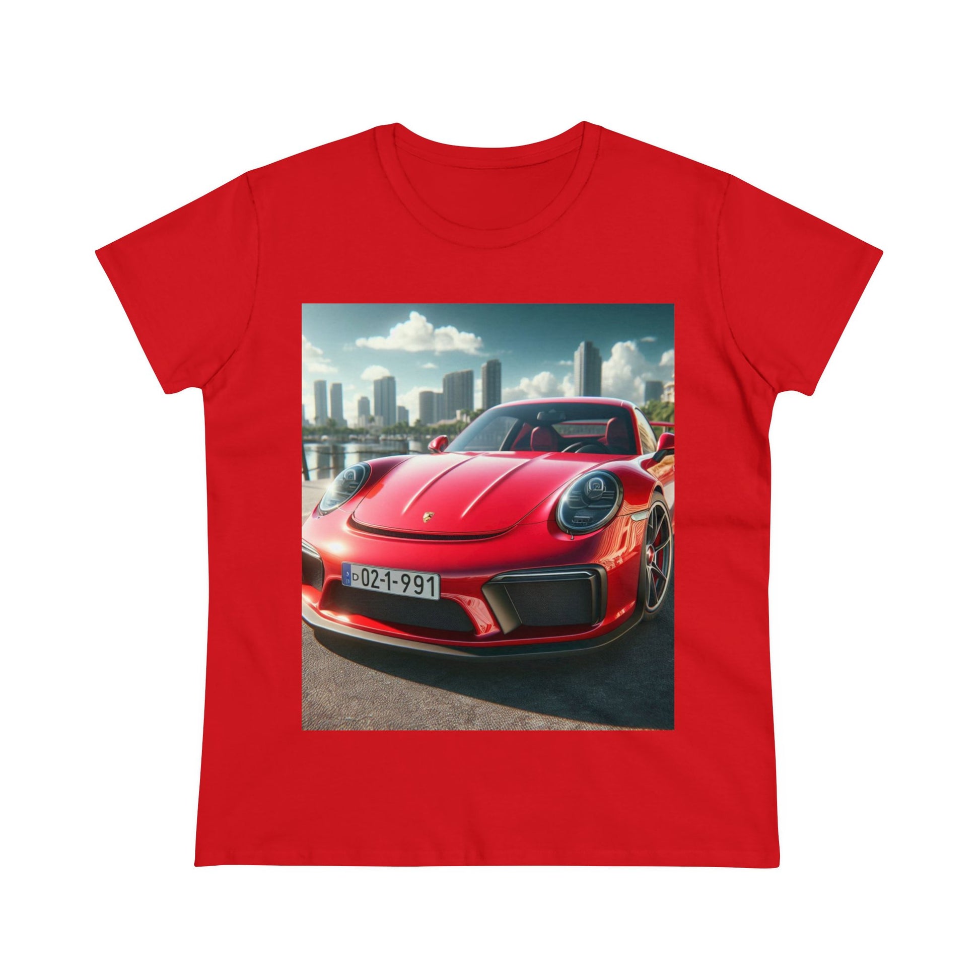 Red Porsche T-Shirt T-Shirt Printify Red S 