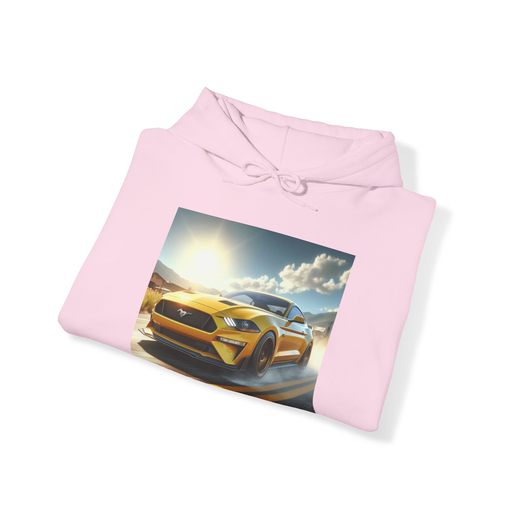 Yellow Mustang Hoodie Hoodie Printify   