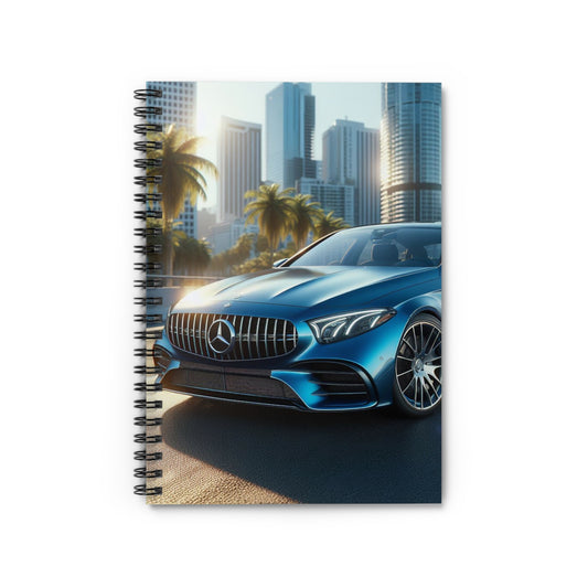 Blue Mercedes Spiral Notebook Paper products Printify One Size  