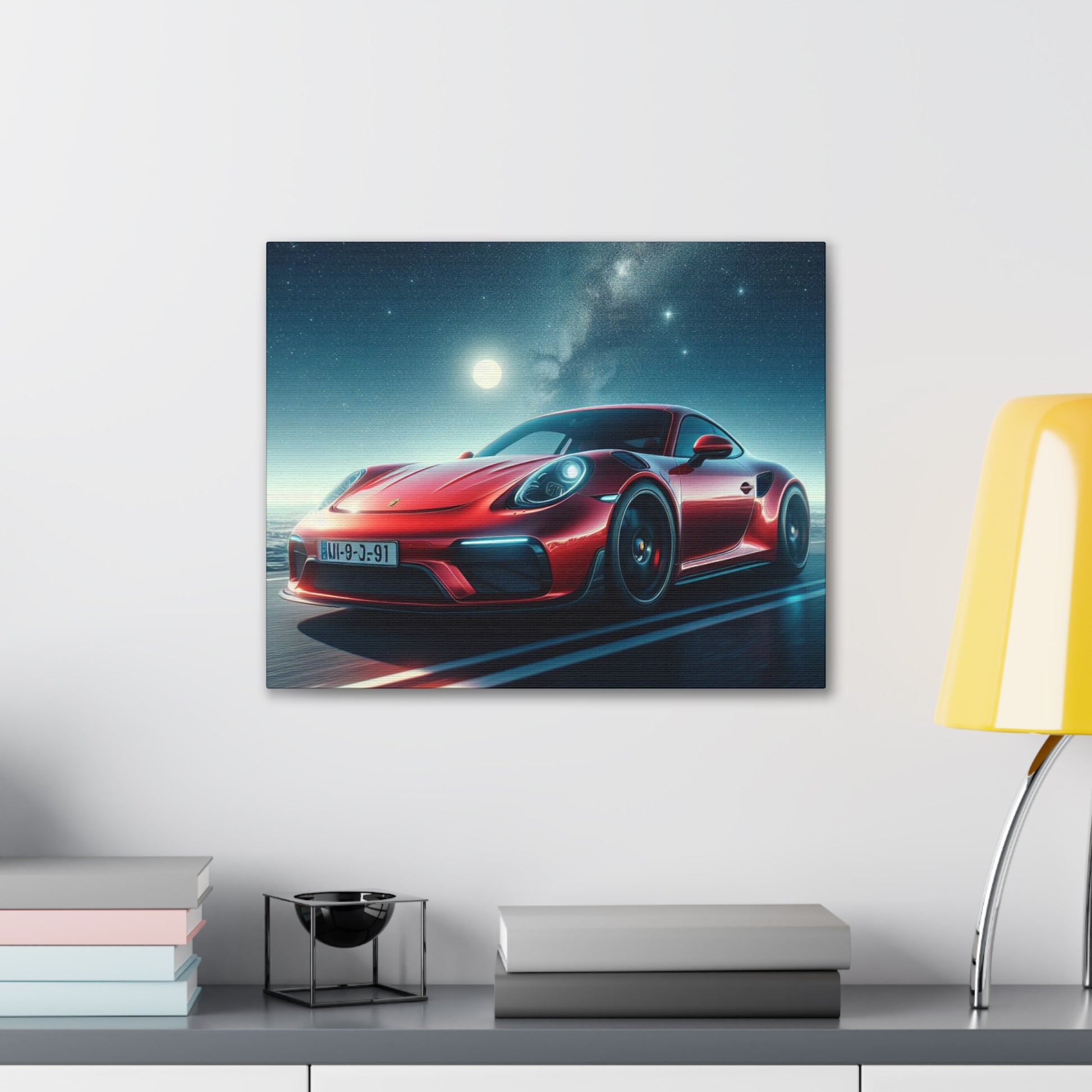 Red Porsche Canvas Canvas Printify 20″ x 16″ (Horizontal) 0.75'' 