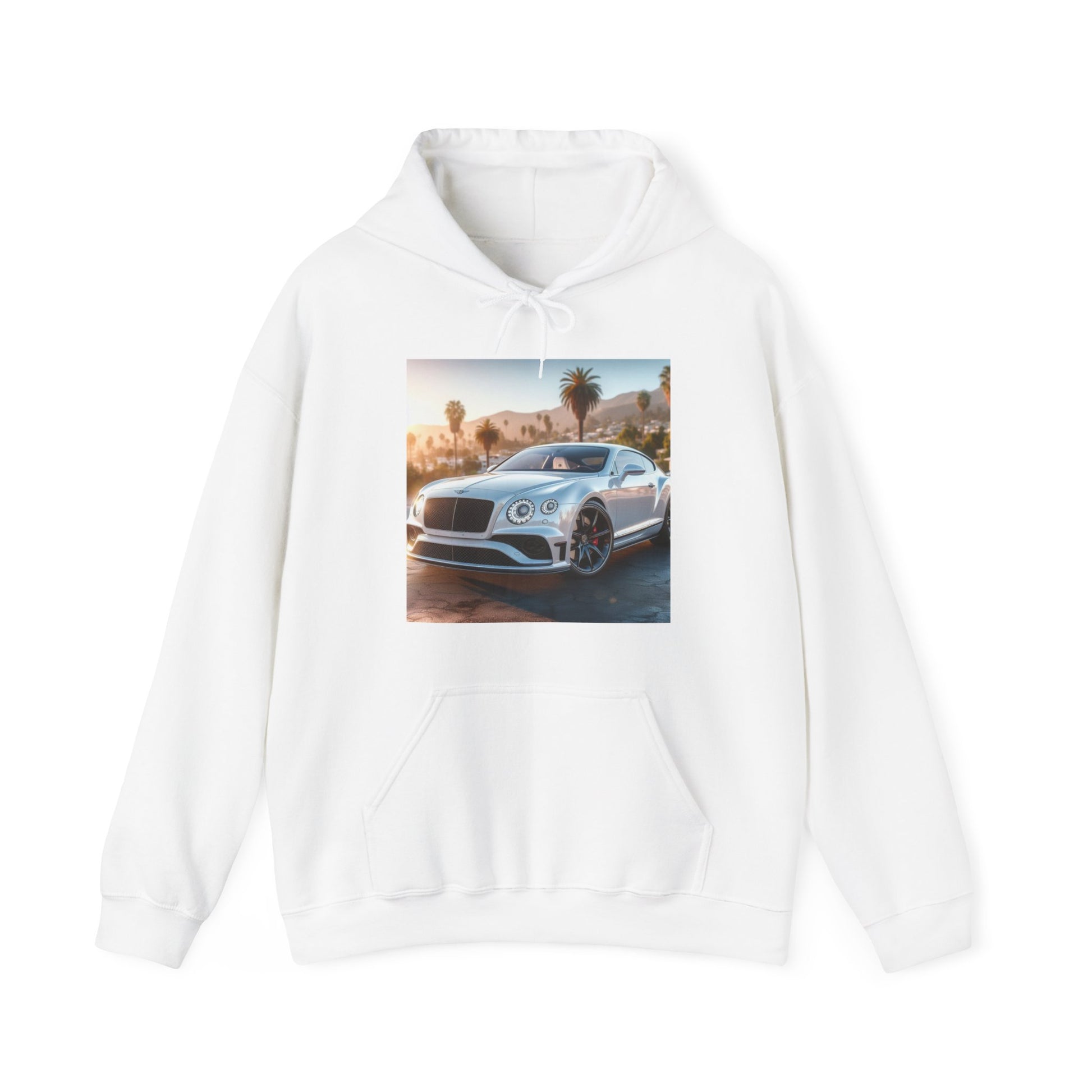 Silver Bentley Hoodie Hoodie Printify White S 