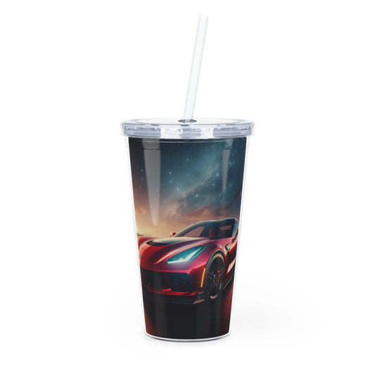 Red Corvette Tumbler with Straw Mug Printify 20oz Transparent 