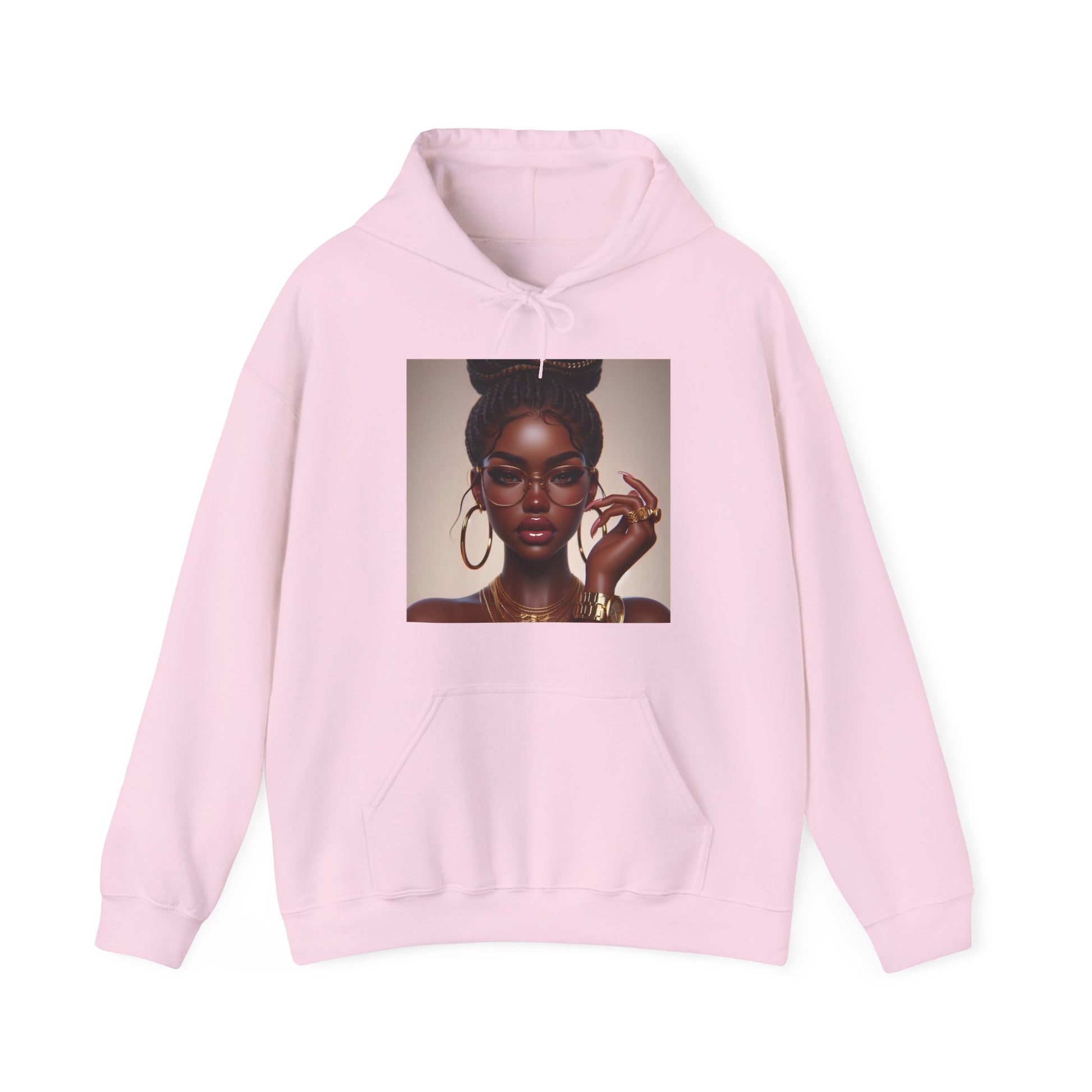 Chocolate Gold Hoodie Hoodie Printify Light Pink S 