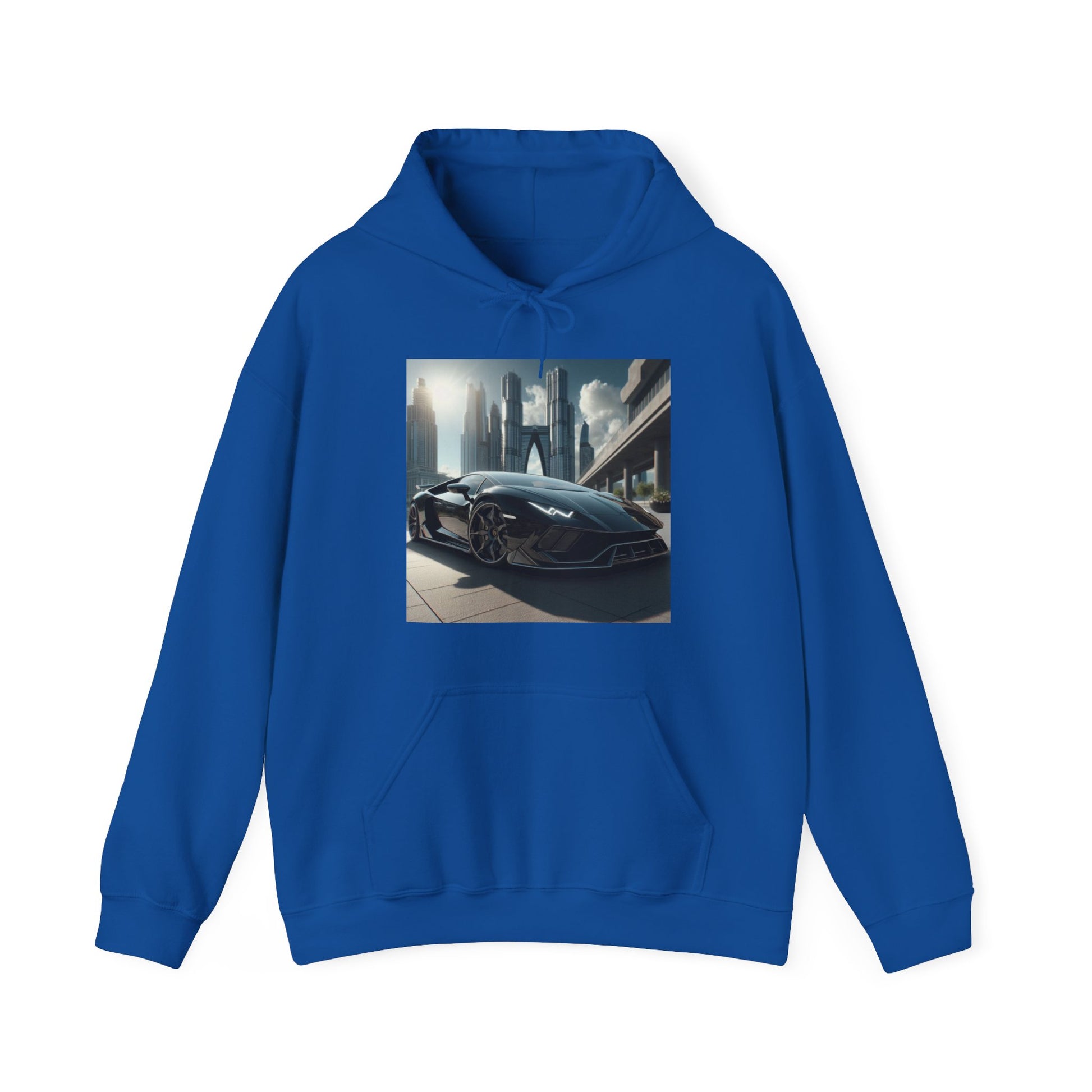 Black Lamborghini Hoodie Hoodie Printify Royal S 