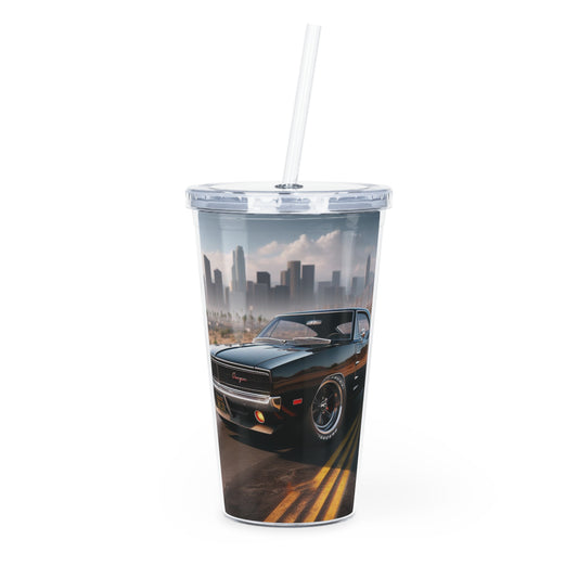 1970 Black Dodge Charger Tumbler with Straw Mug Printify 20oz Transparent 