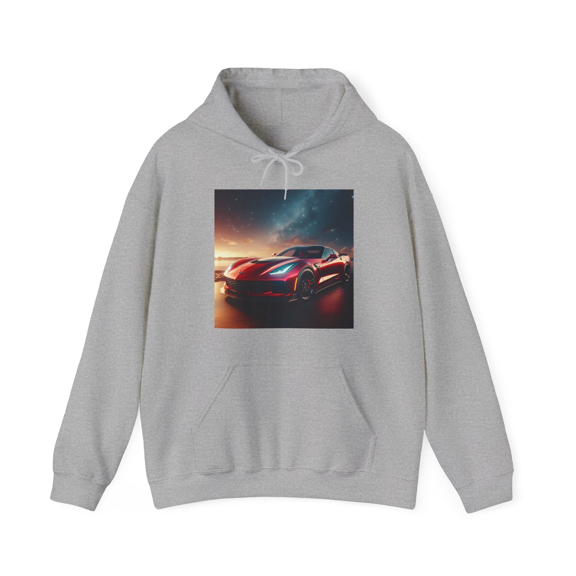 Red Corvette Hoodie Hoodie Printify Sport Grey S 