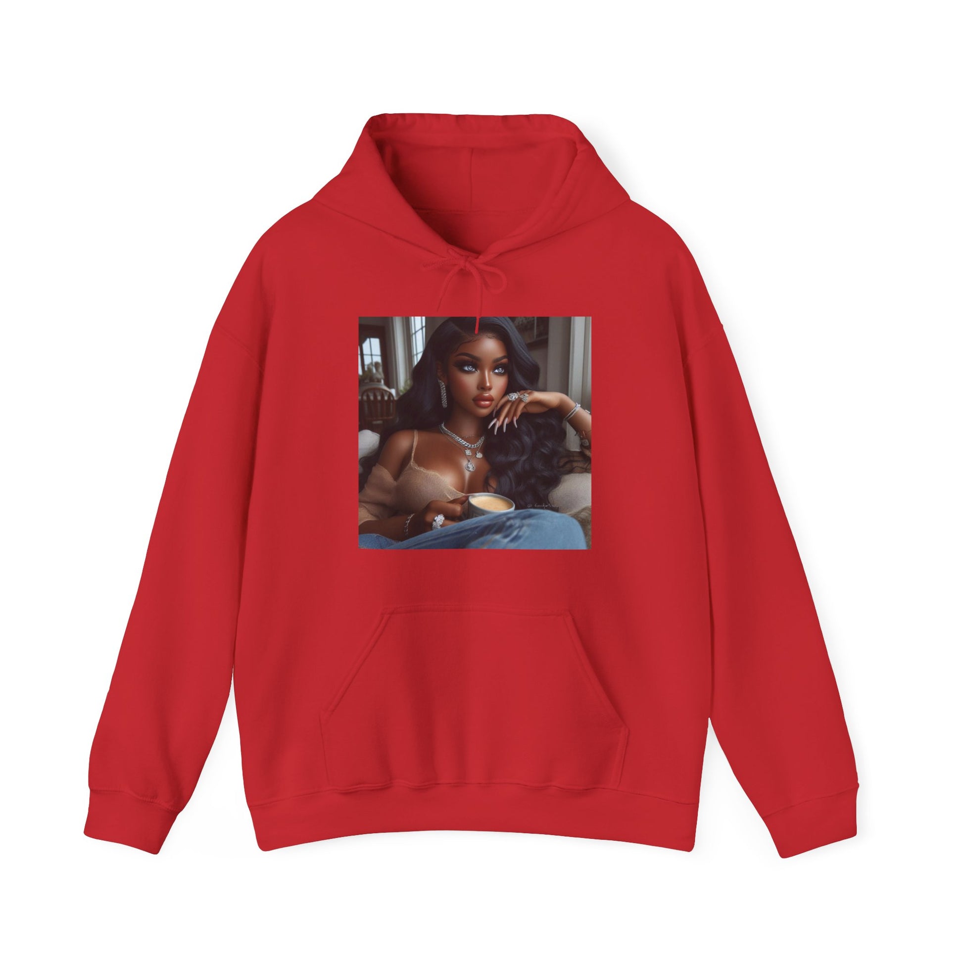 Coffee Break Hoodie Hoodie Printify Red S 