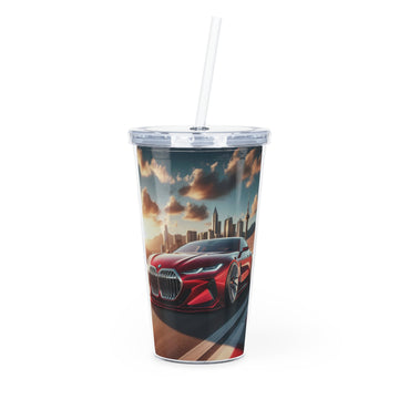 Red BMW Tumbler with Straw Mug Printify 20oz Transparent 