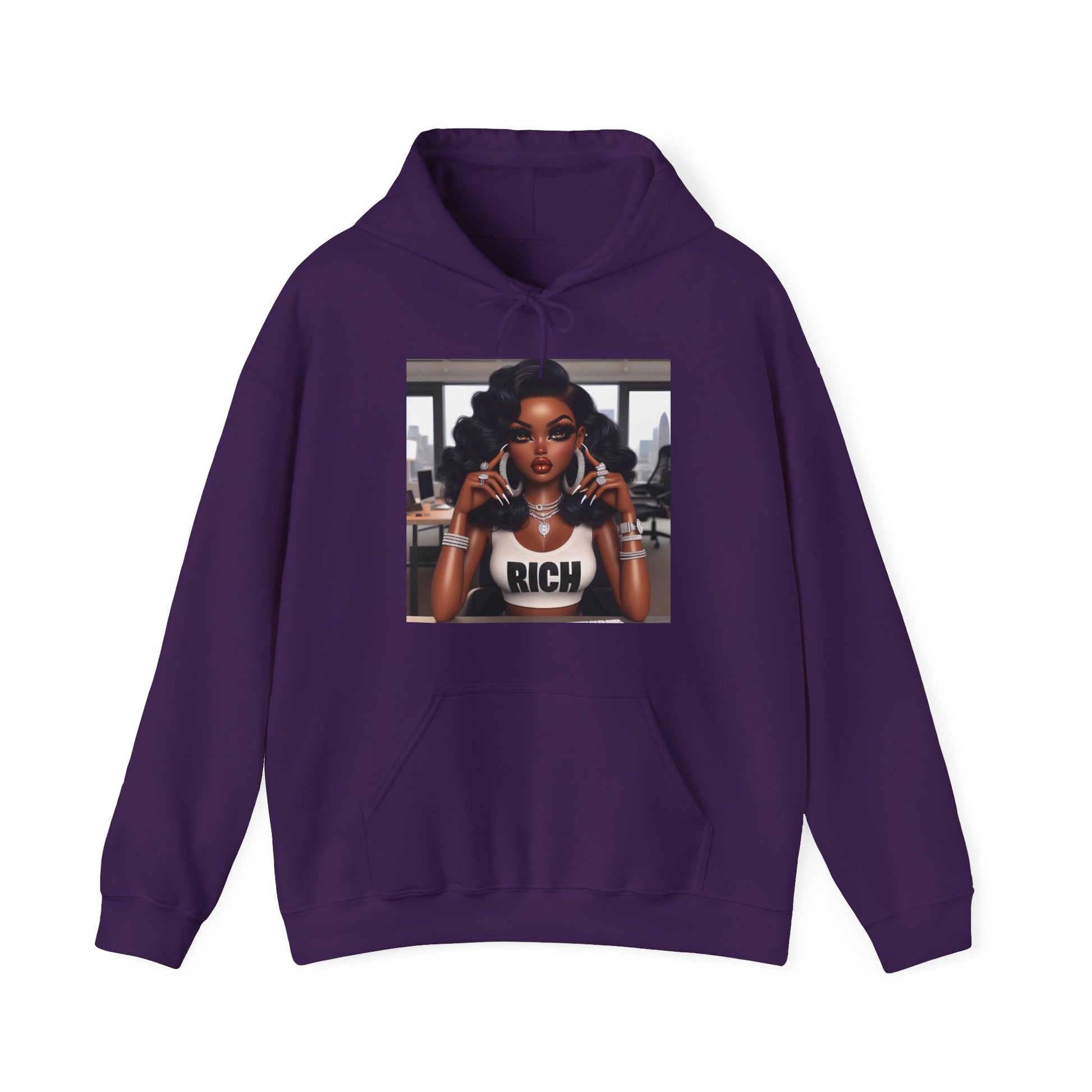 Rich Girl Hoodie Hoodie Printify Purple S 