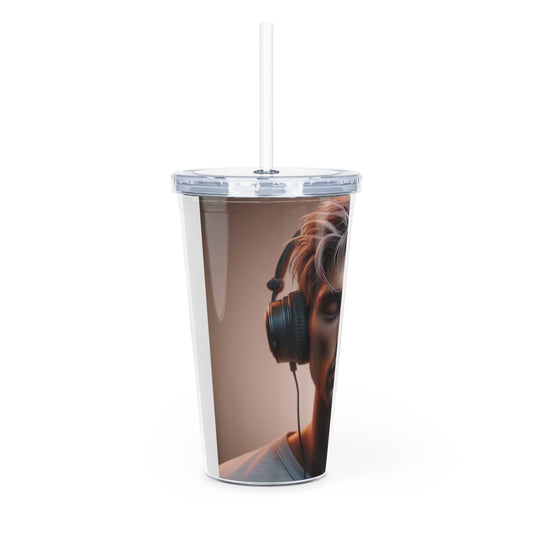 Music Vibes Tumbler with Straw Mug Printify   