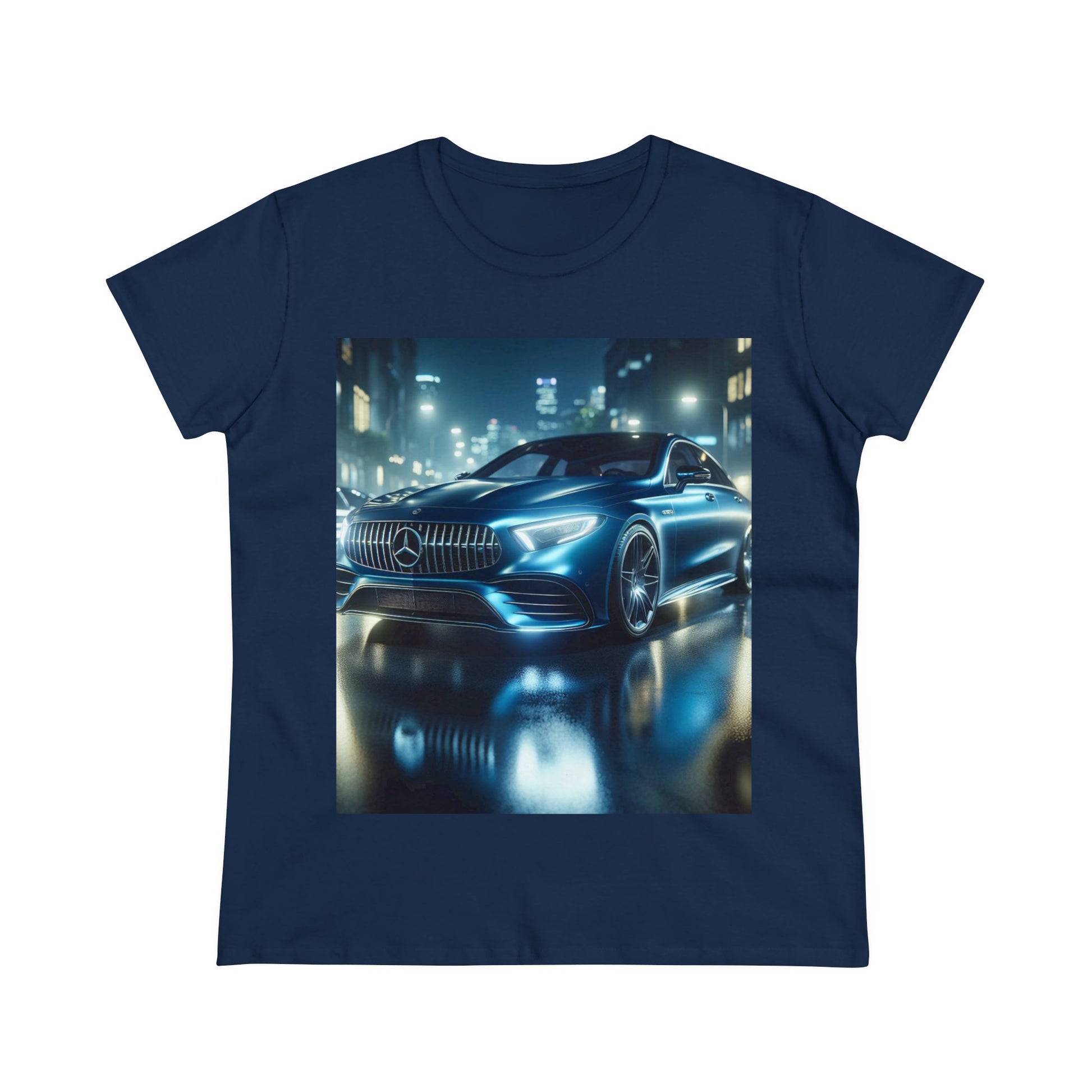 Blue Mercedes T-Shirt T-Shirt Printify Navy S 