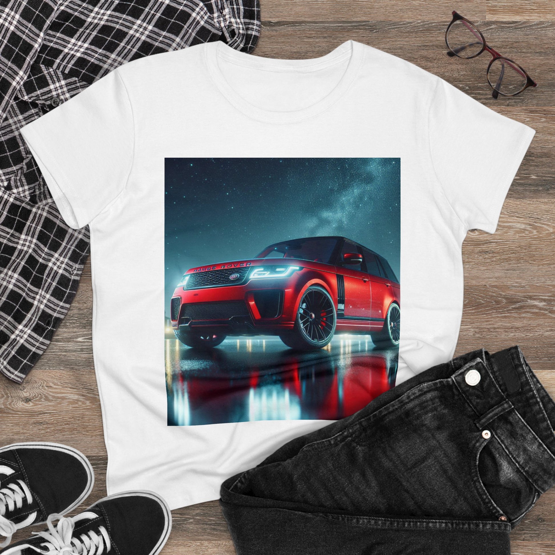 Red Range Rover T-Shirt T-Shirt Printify   