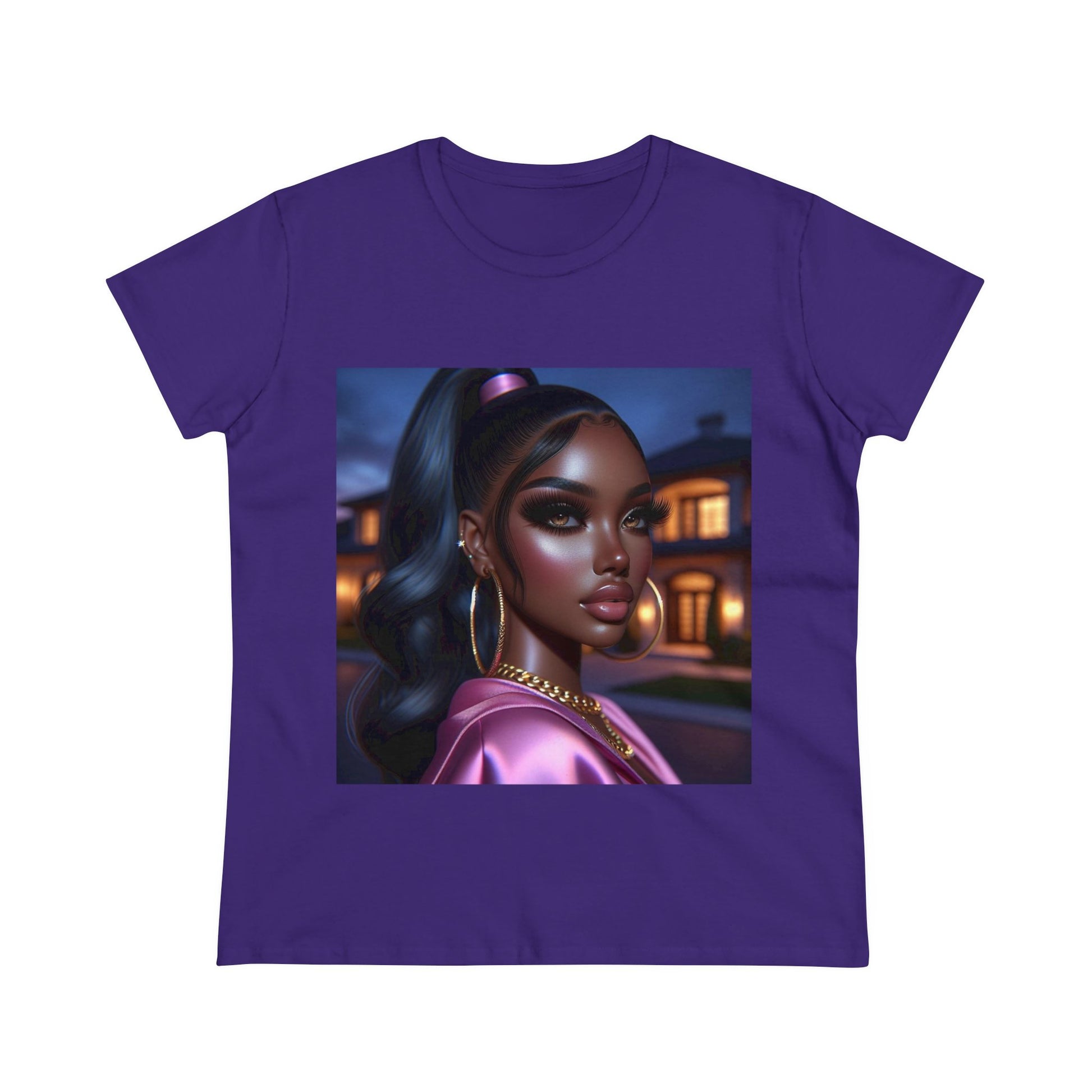 Pink at Night T-Shirt T-Shirt Printify Purple S 