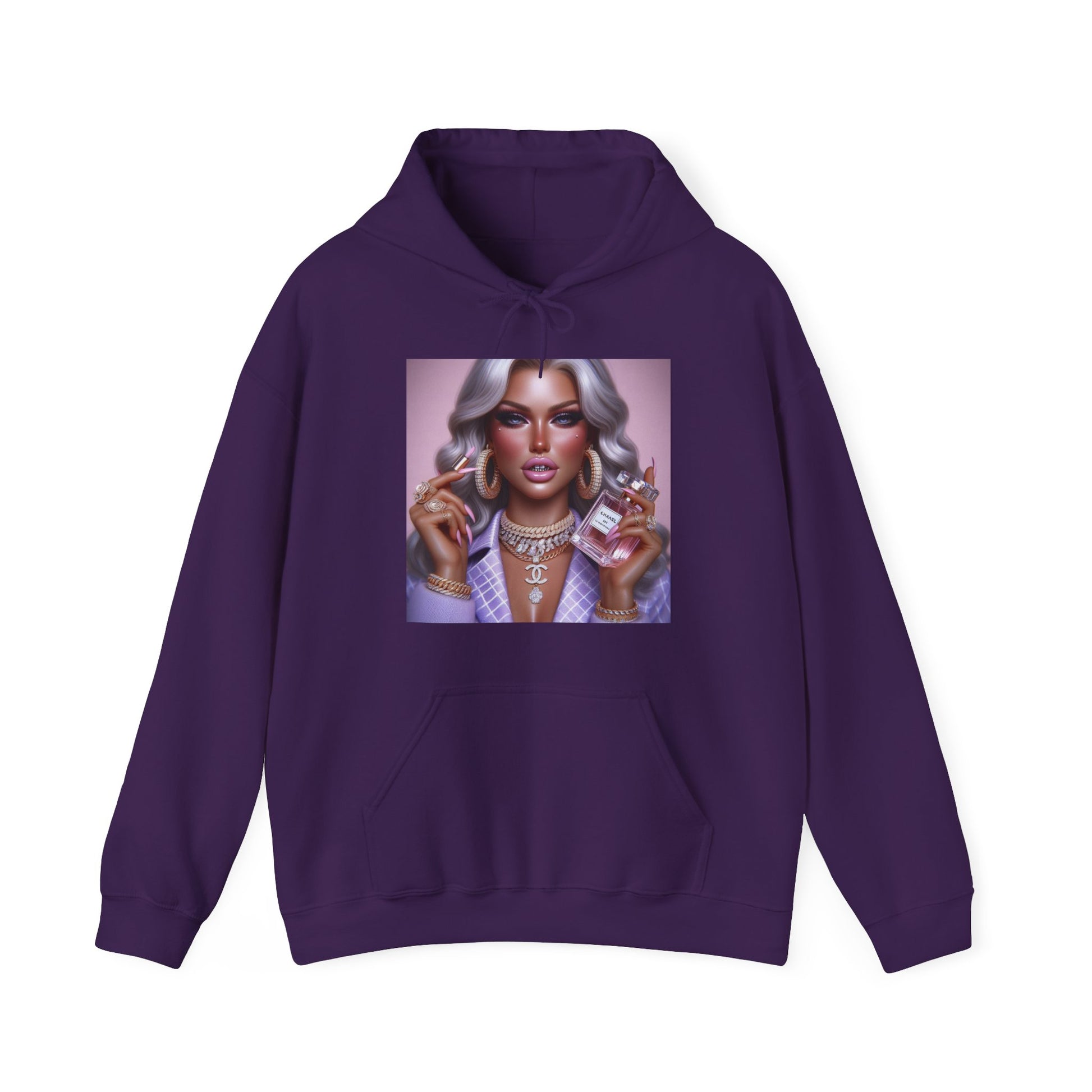 Chanel Please Hoodie Hoodie Printify Purple S 