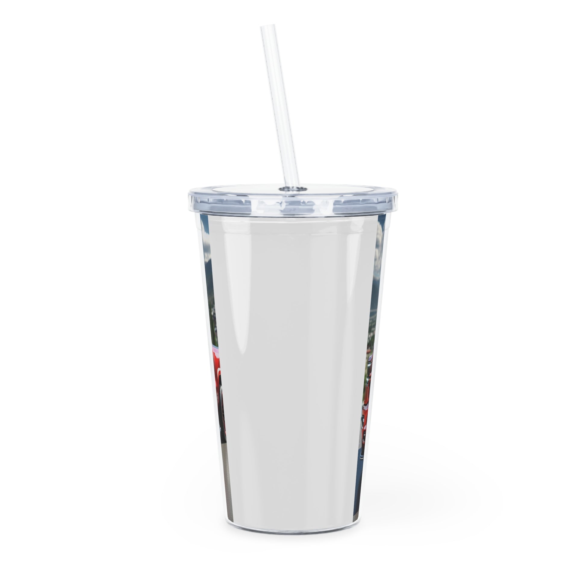 Red Dodge Ram Tumbler with Straw Mug Printify   