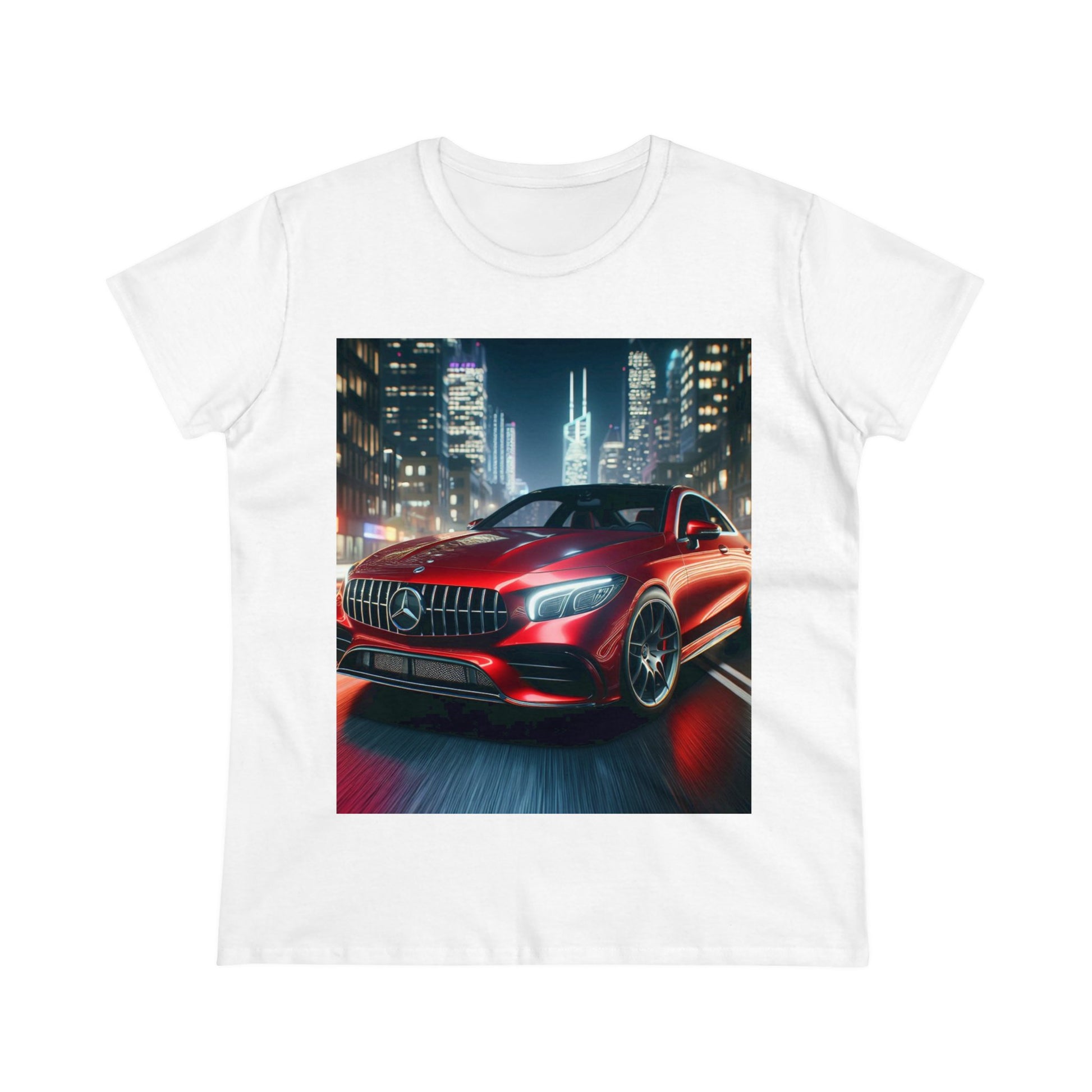 Red Mercedes T-Shirt T-Shirt Printify White S 