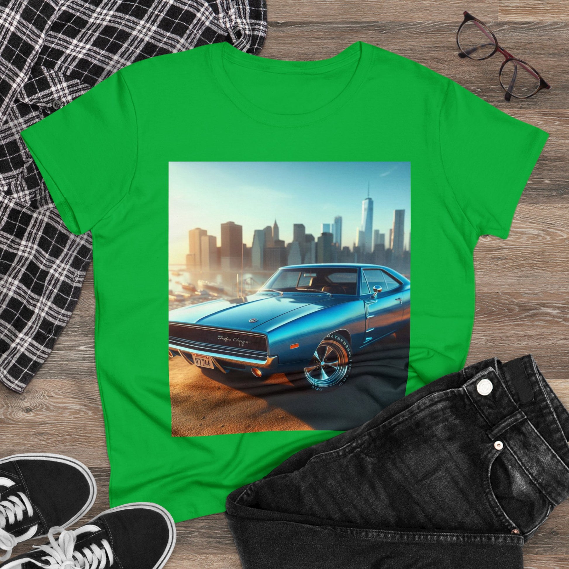 1970 Blue Dodge Charger T-Shirt T-Shirt Printify   