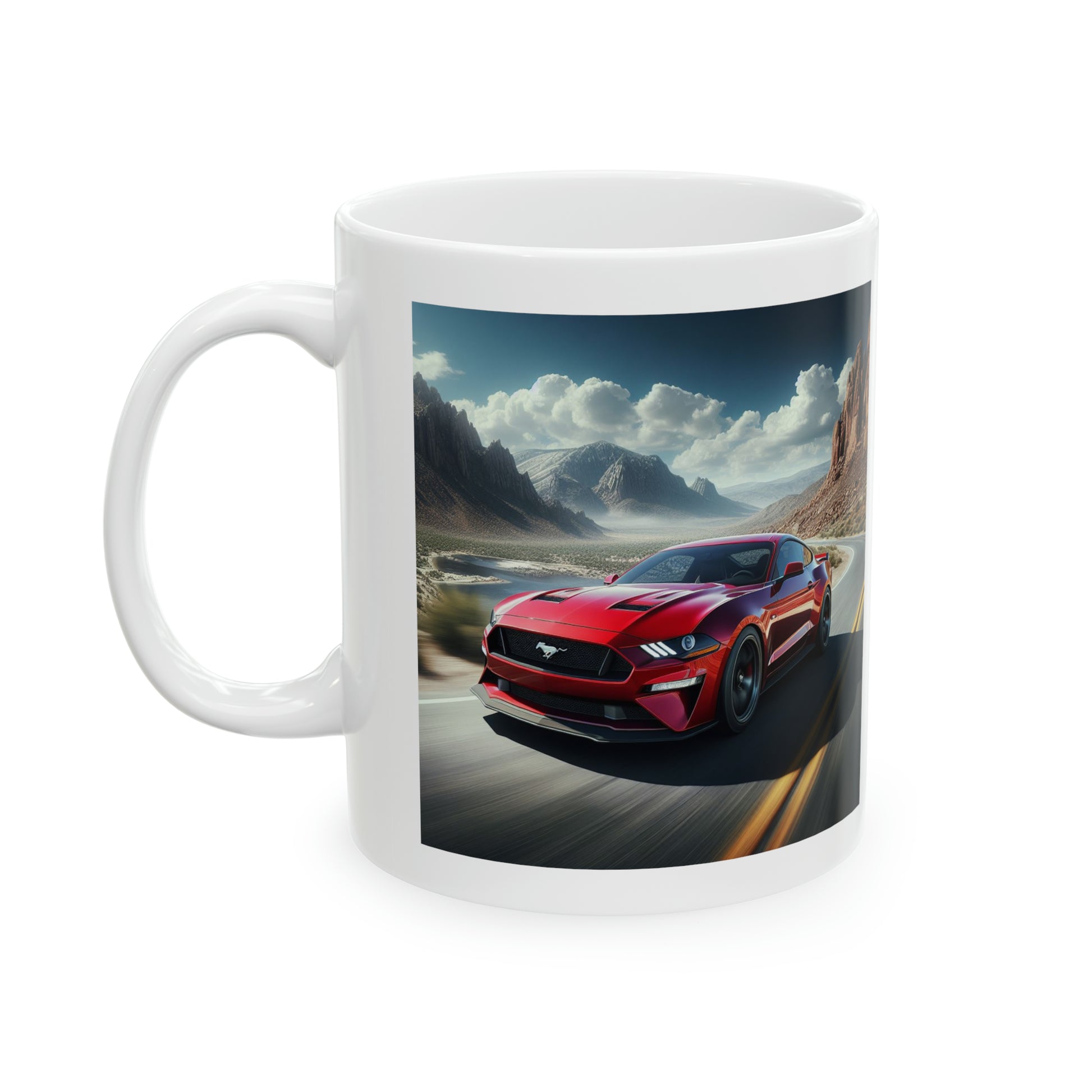 Red Mustang Mug Mug Printify 11oz  