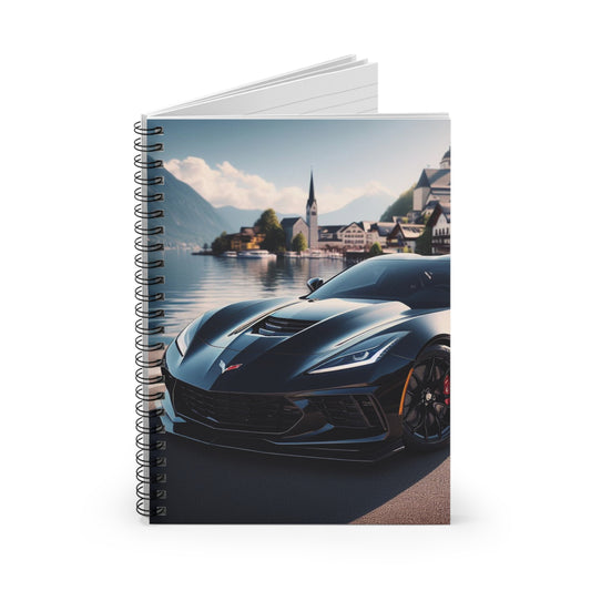 Black Corvette Spiral Notebook Paper products Printify   
