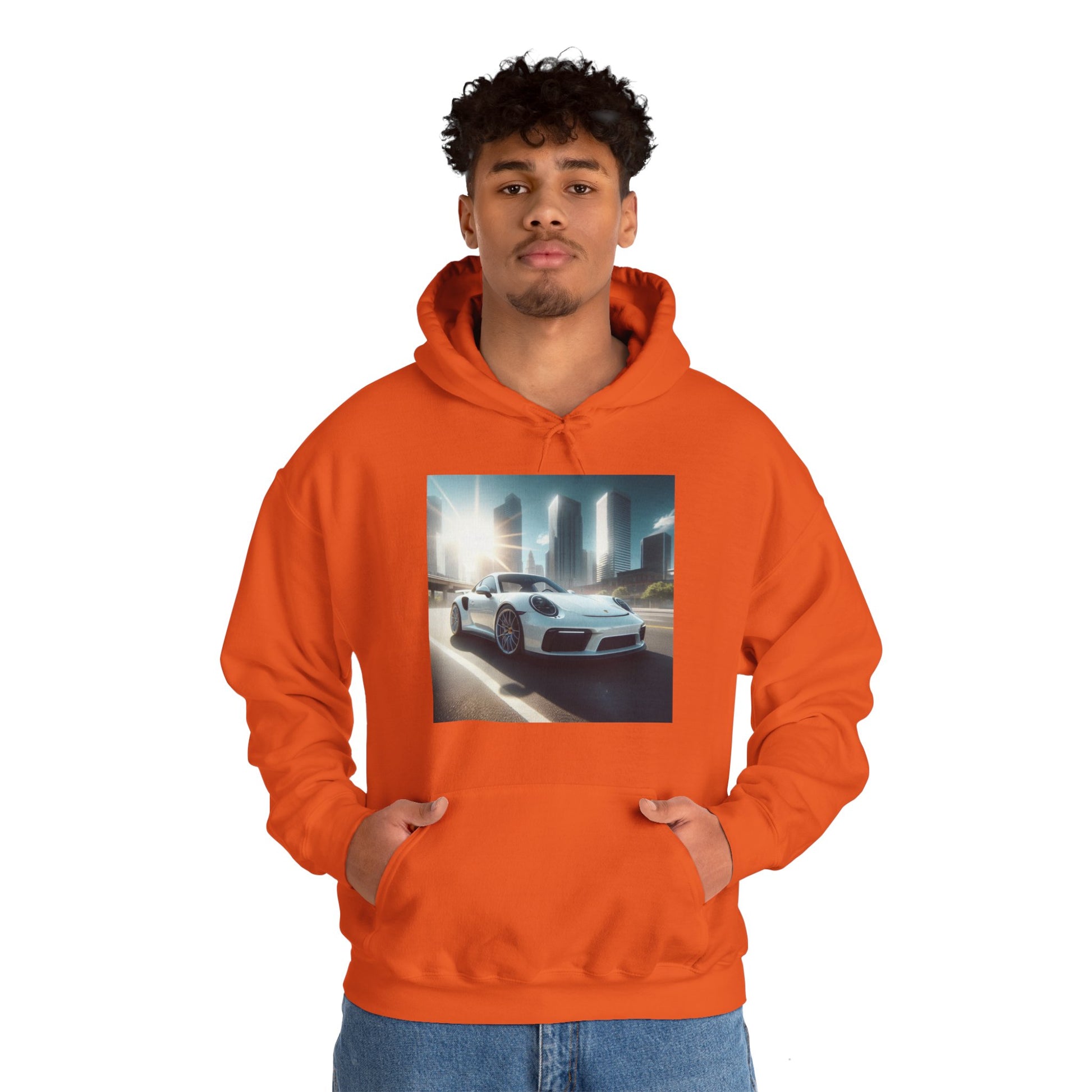 White Porsche Hoodie Hoodie Printify   