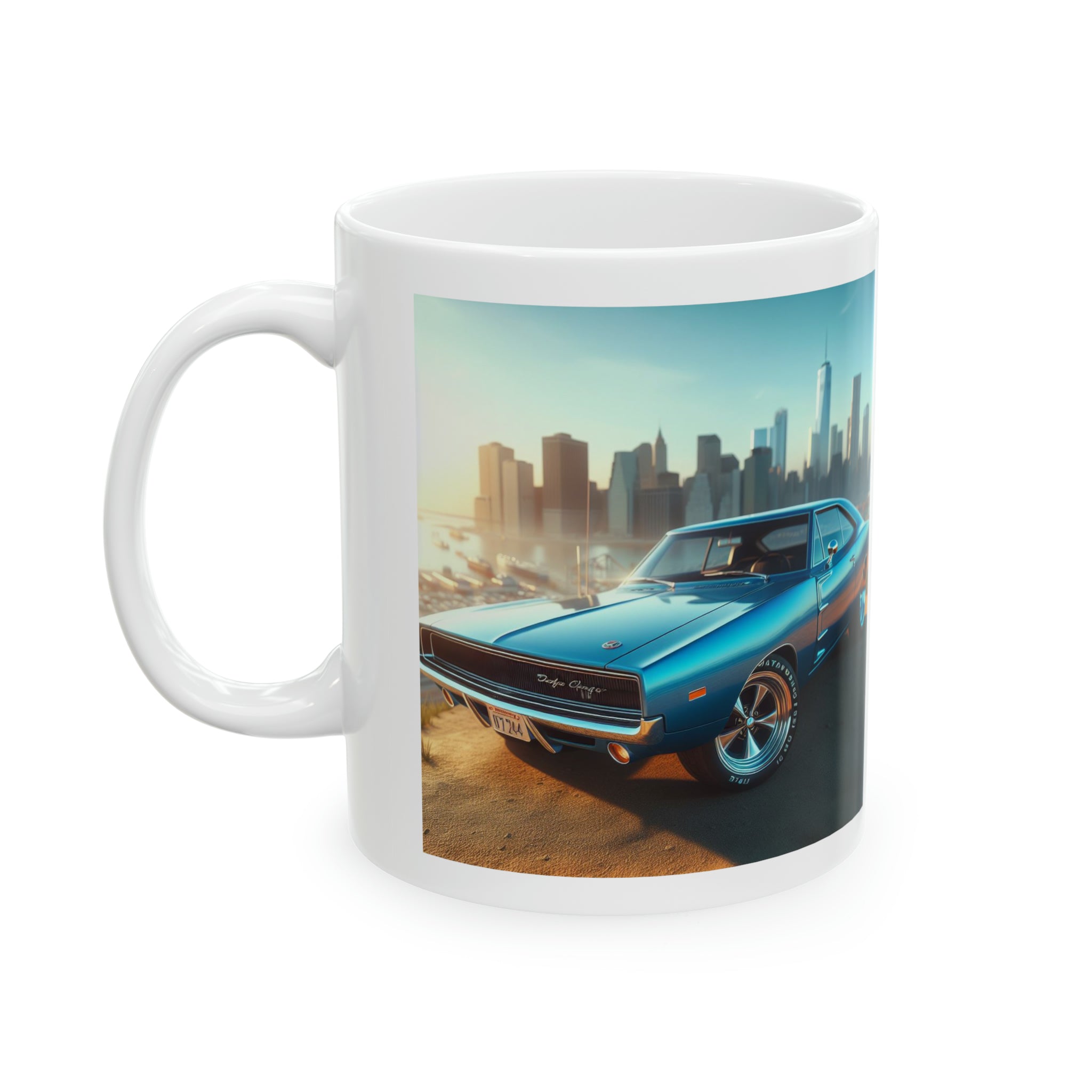 1970 Blue Dodge Charger Mug Mug Printify 11oz  