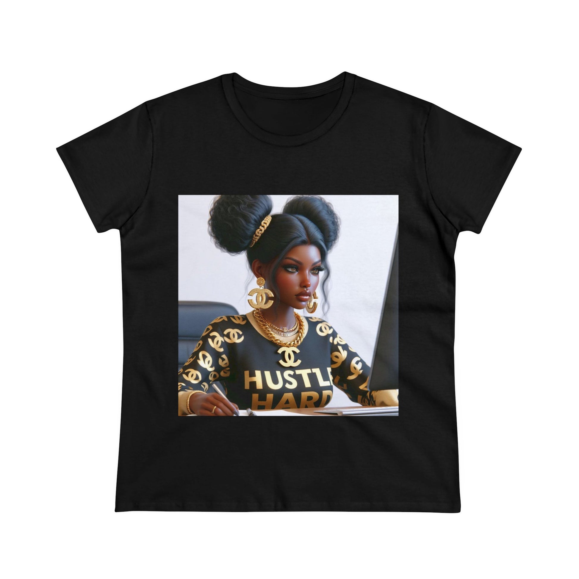 Hustle Hard T-Shirt T-Shirt Printify Black S 