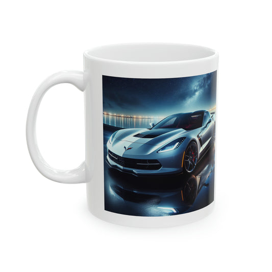 White Corvette Mug Mug Printify 11oz  