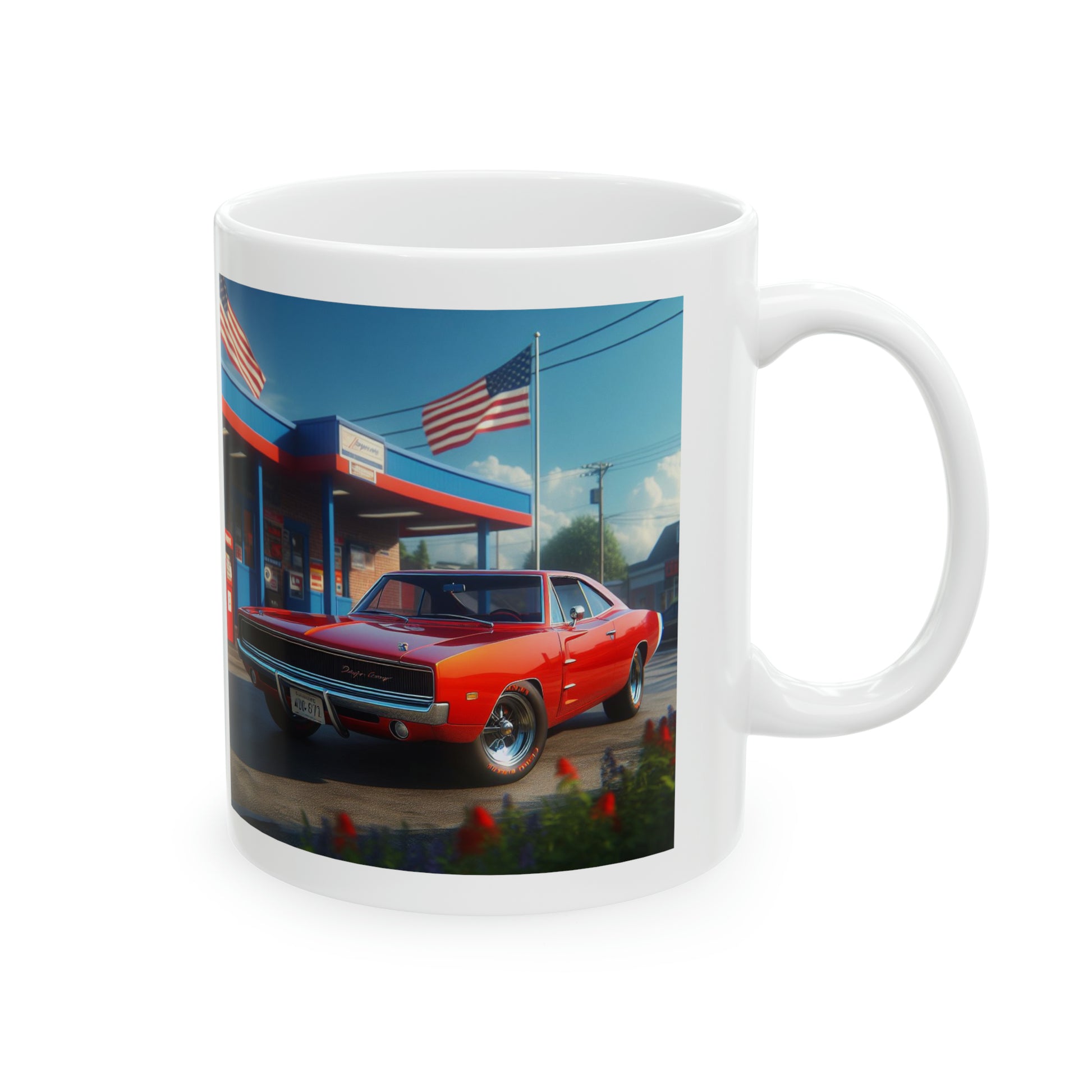 1970 Red Dodge Charger Mug Mug Printify   