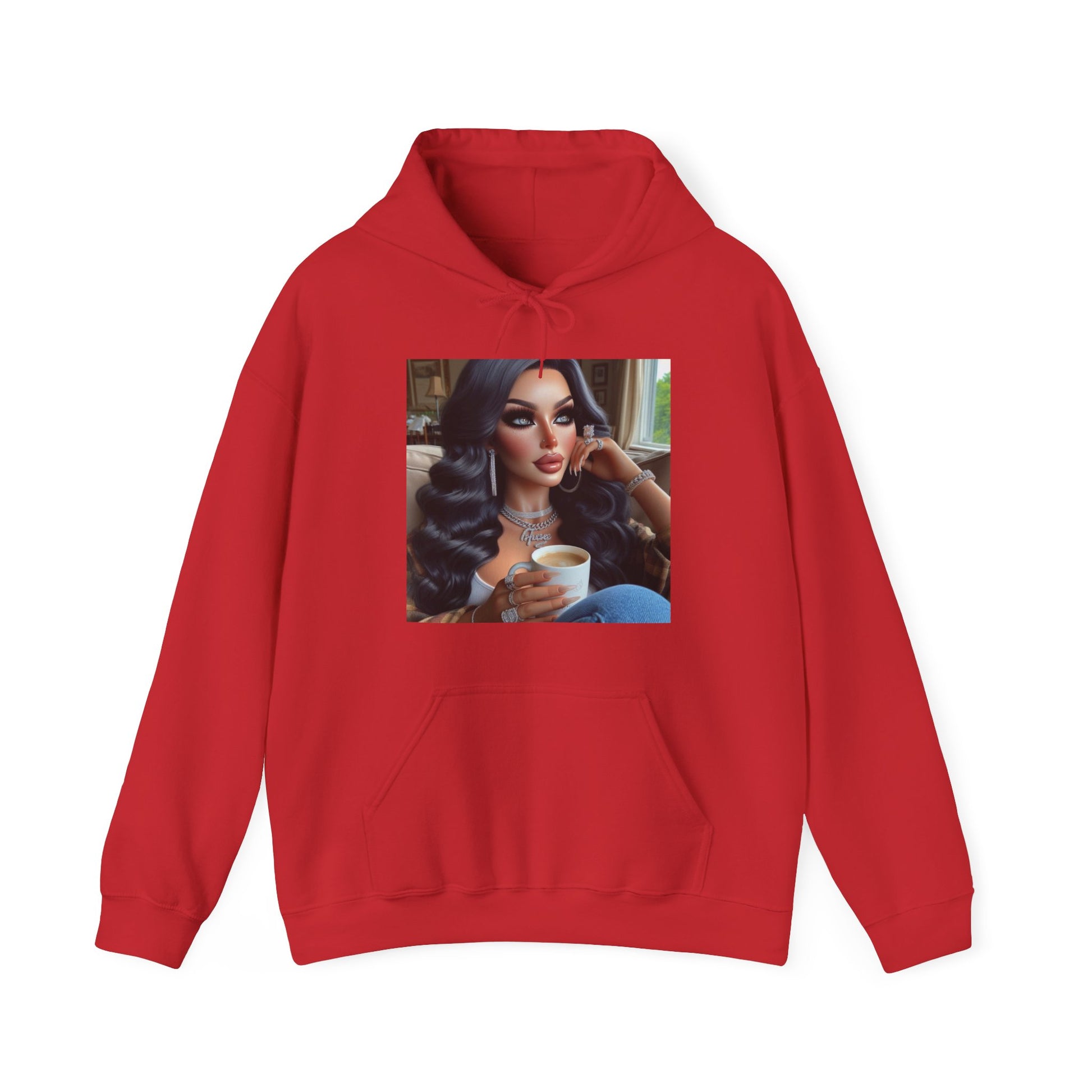 Coffee Break Hoodie Hoodie Printify Red S 