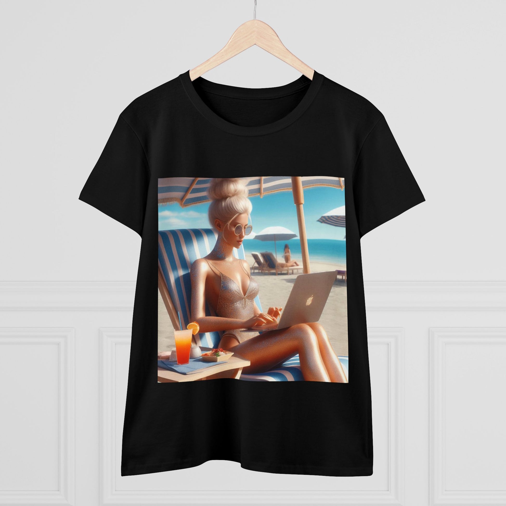 Work Day at the Beach T-Shirt T-Shirt Printify   