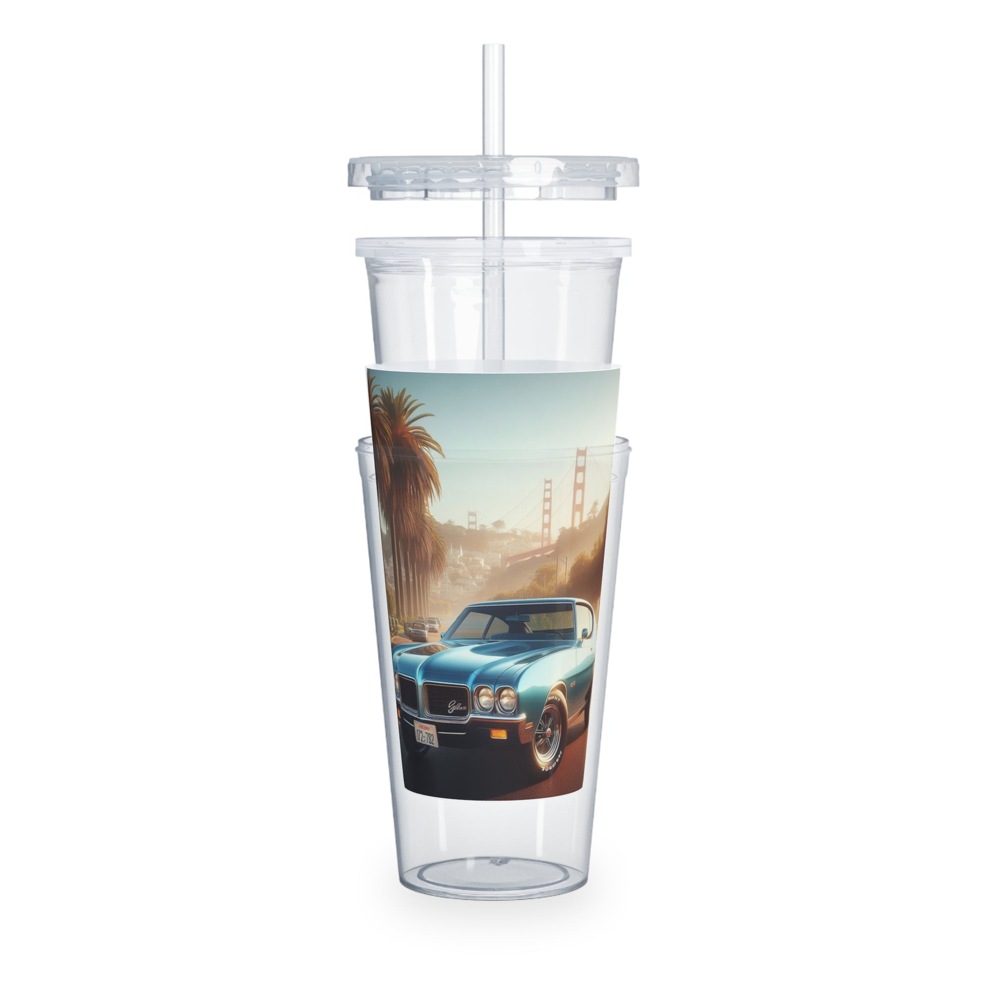 1972 Blue Buick Gran Sport Tumbler with Straw Mug Printify   