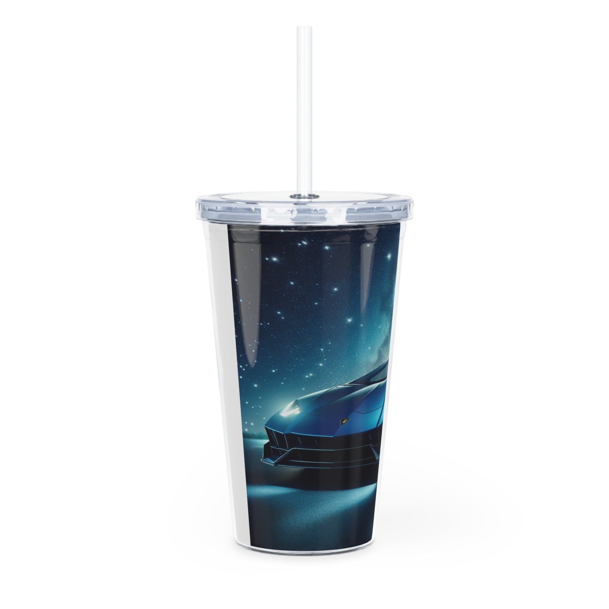 Blue Lamborghini Tumbler with Straw Mug Printify   