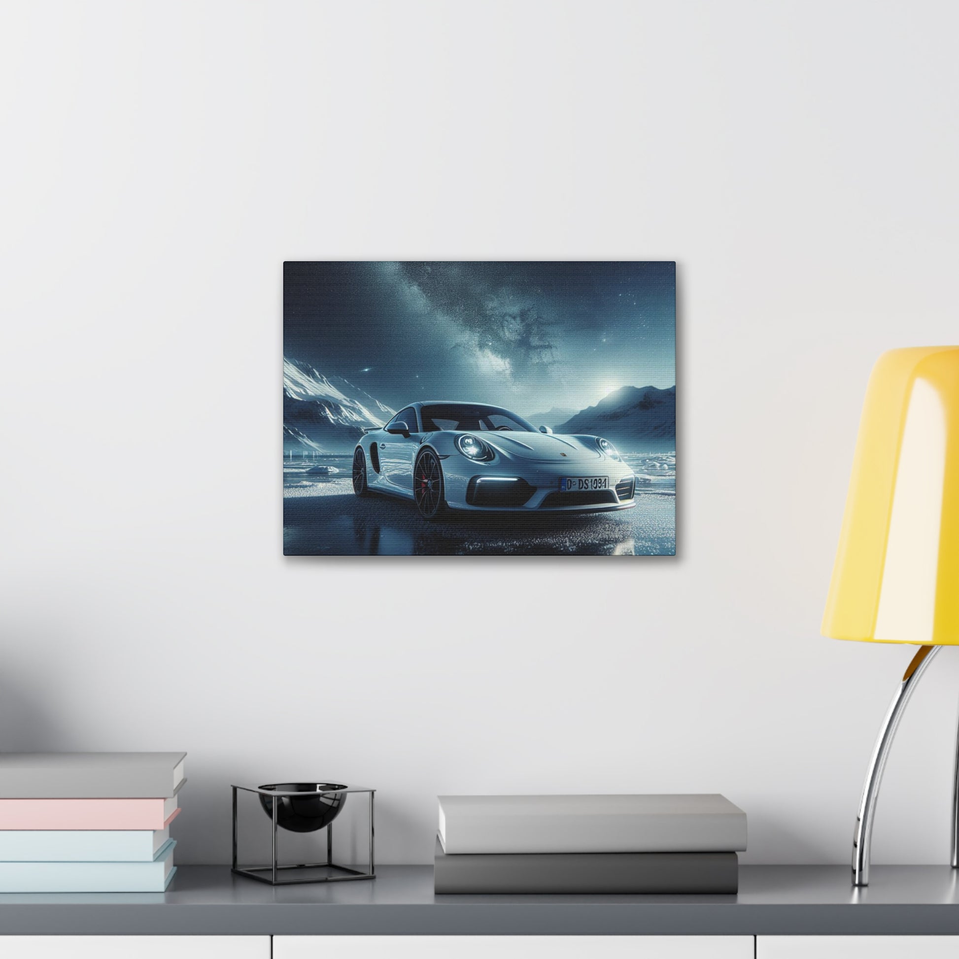 White Porsche Canvas Canvas Printify 16″ x 12″ (Horizontal) 0.75'' 