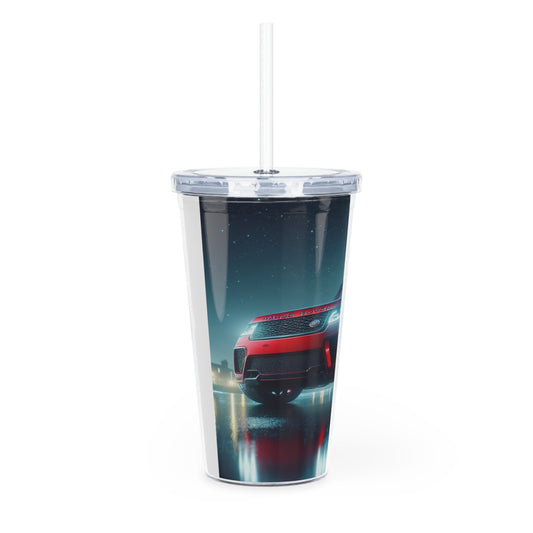 Red Range Rover Tumbler with Straw Mug Printify   