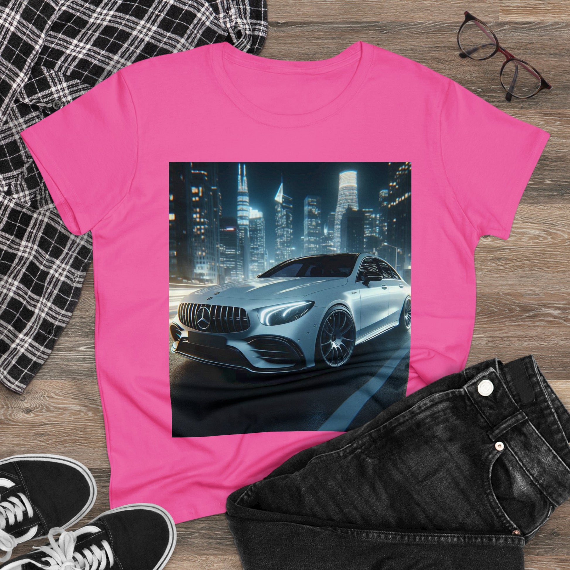 White Mercedes T-Shirt T-Shirt Printify   