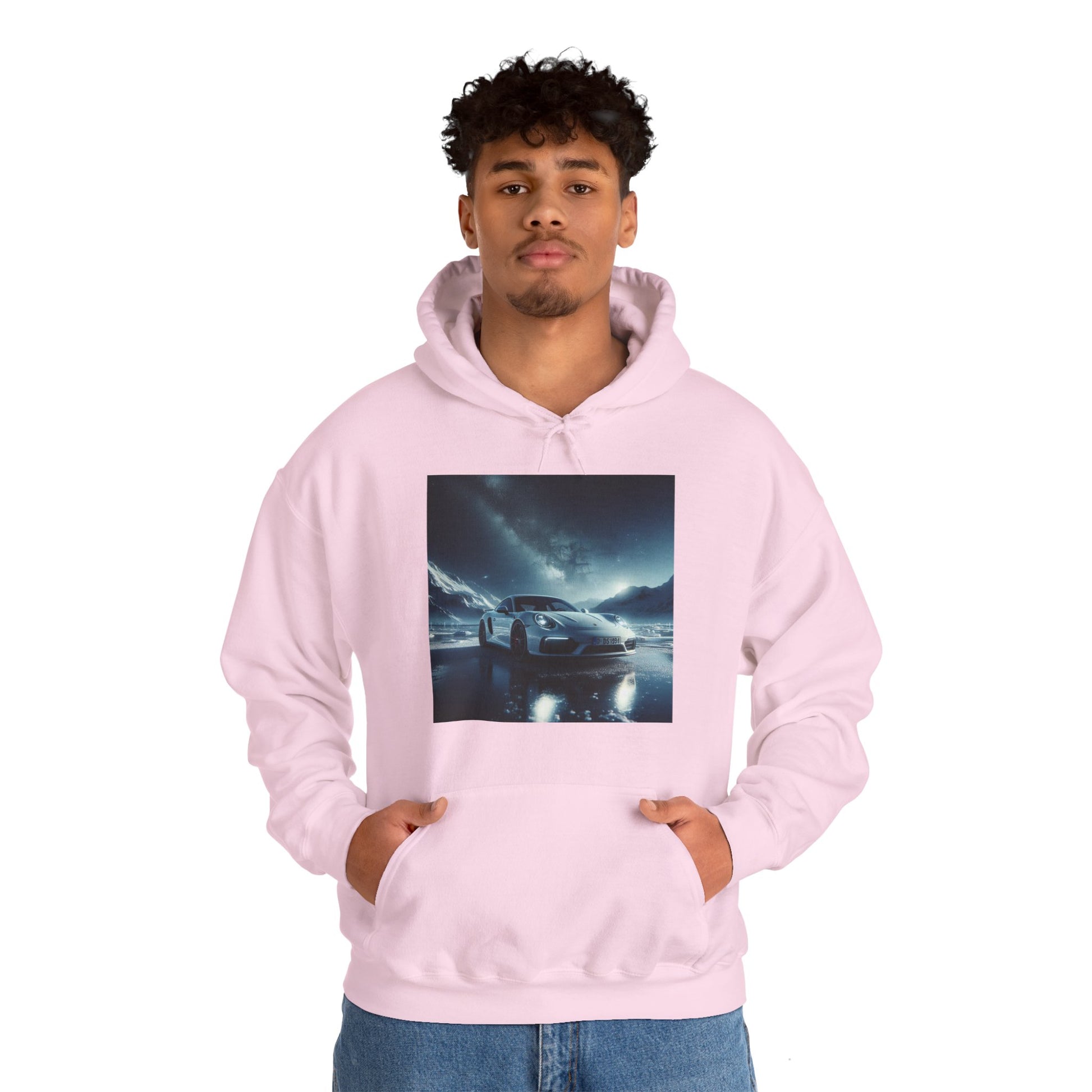 White Porsche Hoodie Hoodie Printify   