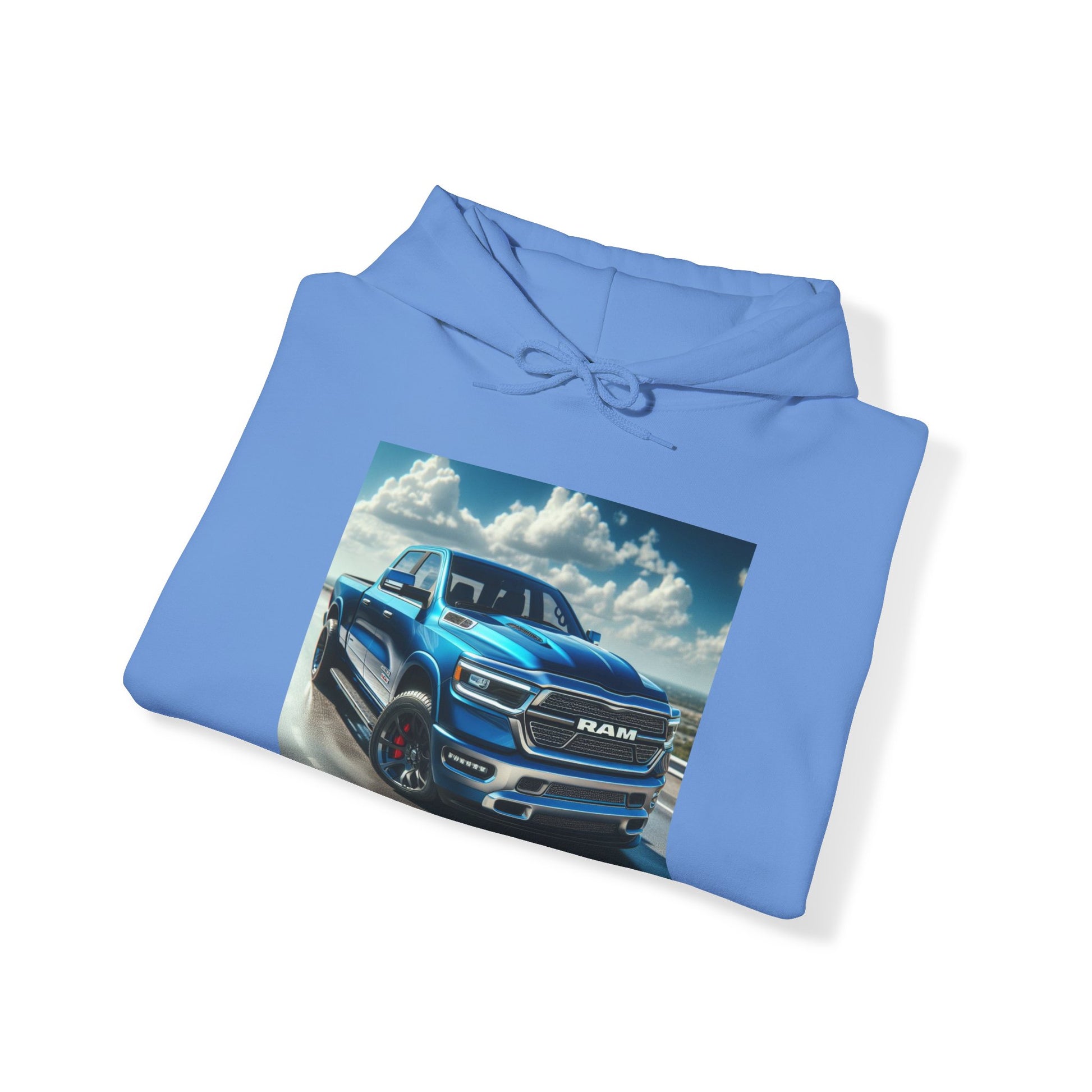 Blue Dodge Ram Hoodie Hoodie Printify   