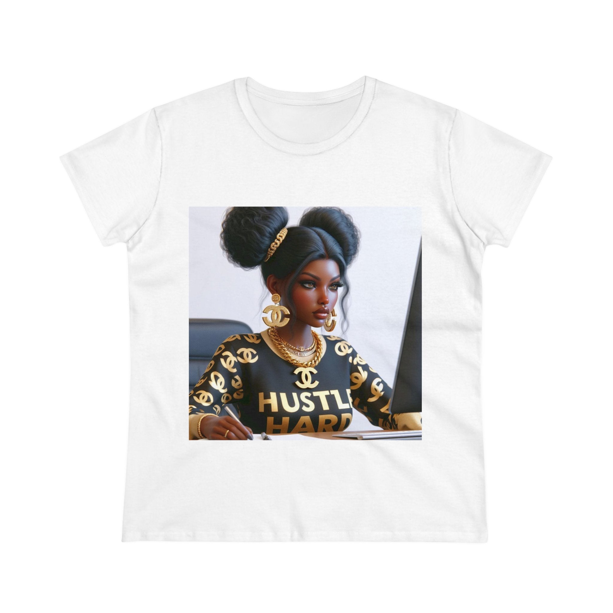 Hustle Hard T-Shirt T-Shirt Printify White S 