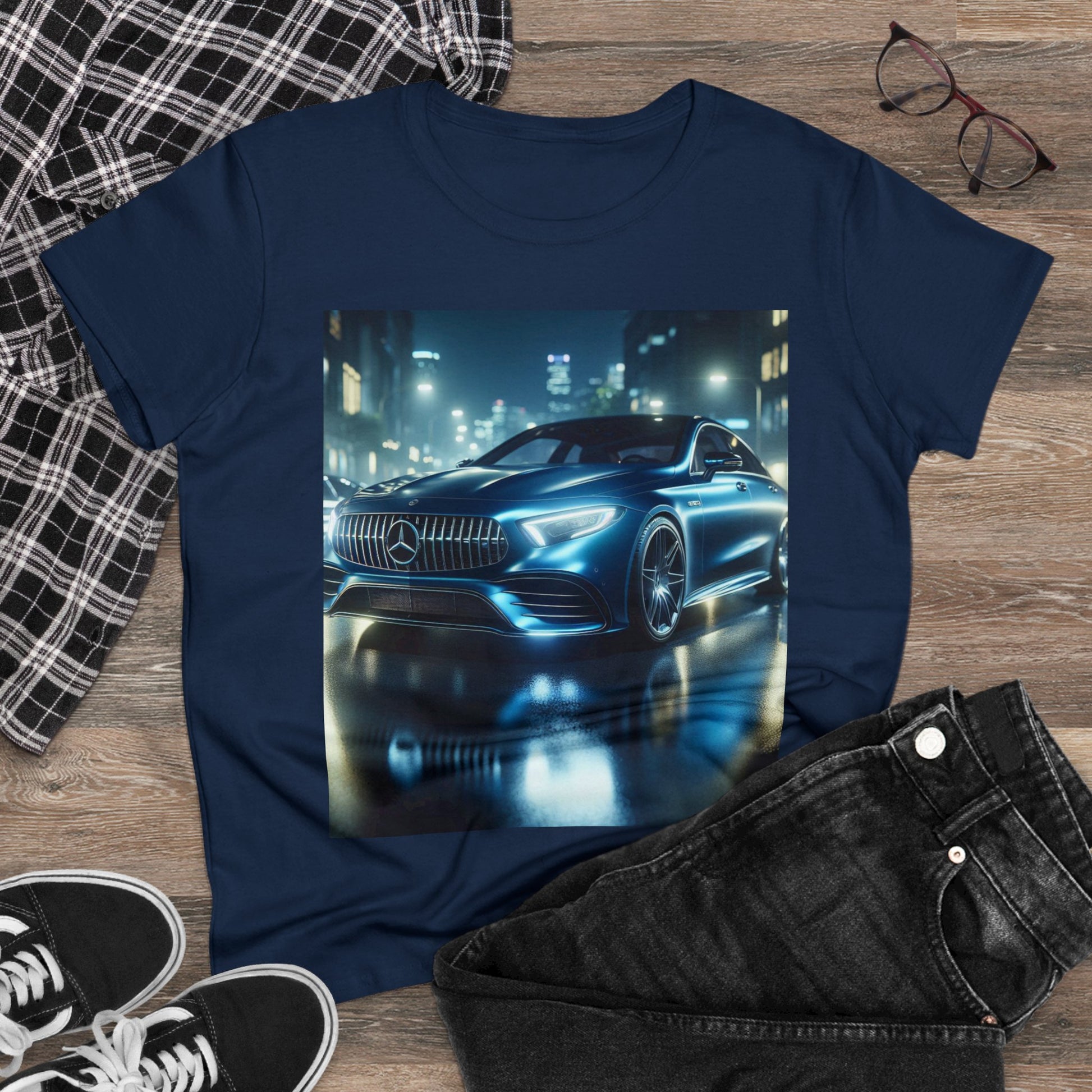 Blue Mercedes T-Shirt T-Shirt Printify   