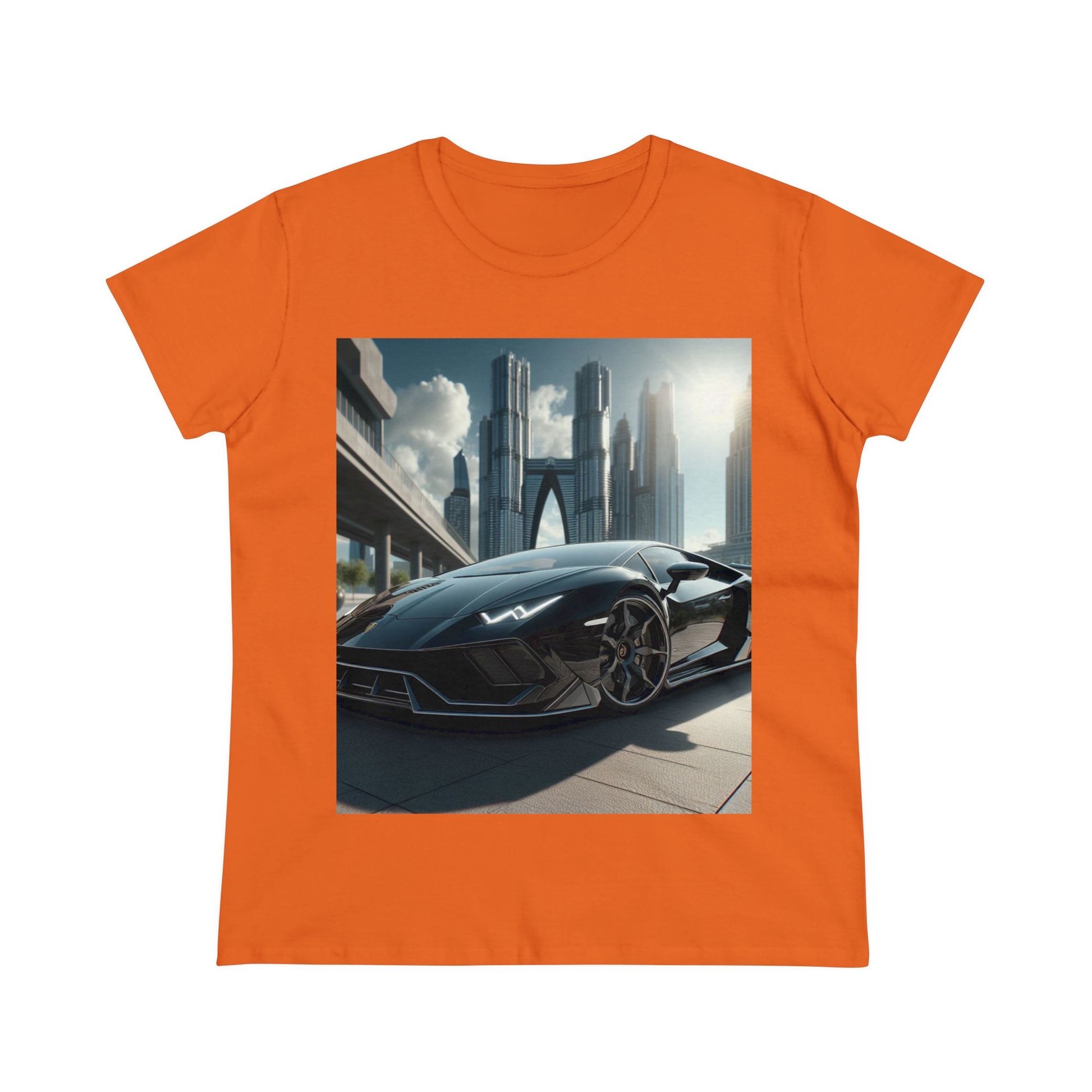 Black Lamborghini T-Shirt T-Shirt Printify Orange S 