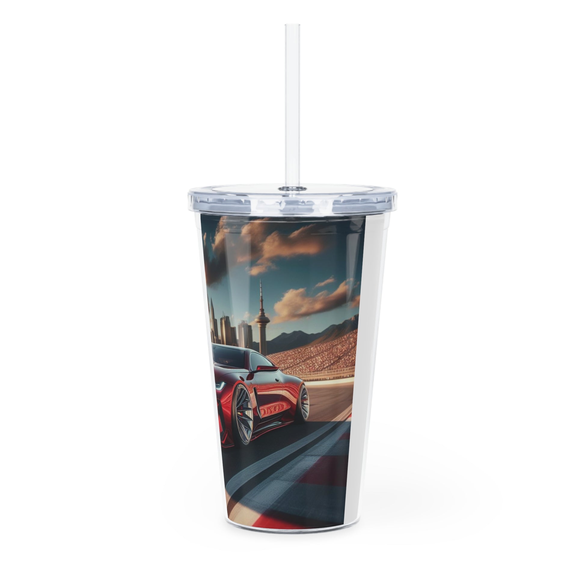 Red BMW Tumbler with Straw Mug Printify   