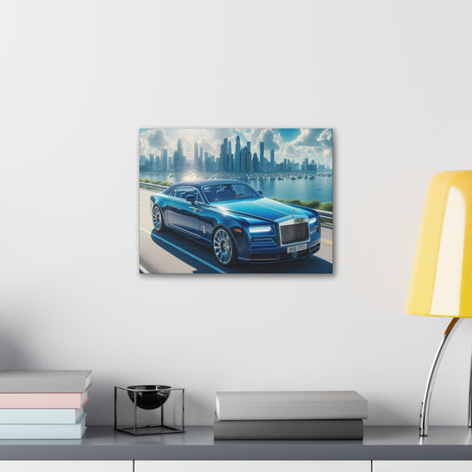 Blue Rolls Royce Canvas Canvas Printify 16″ x 12″ (Horizontal) 0.75'' 