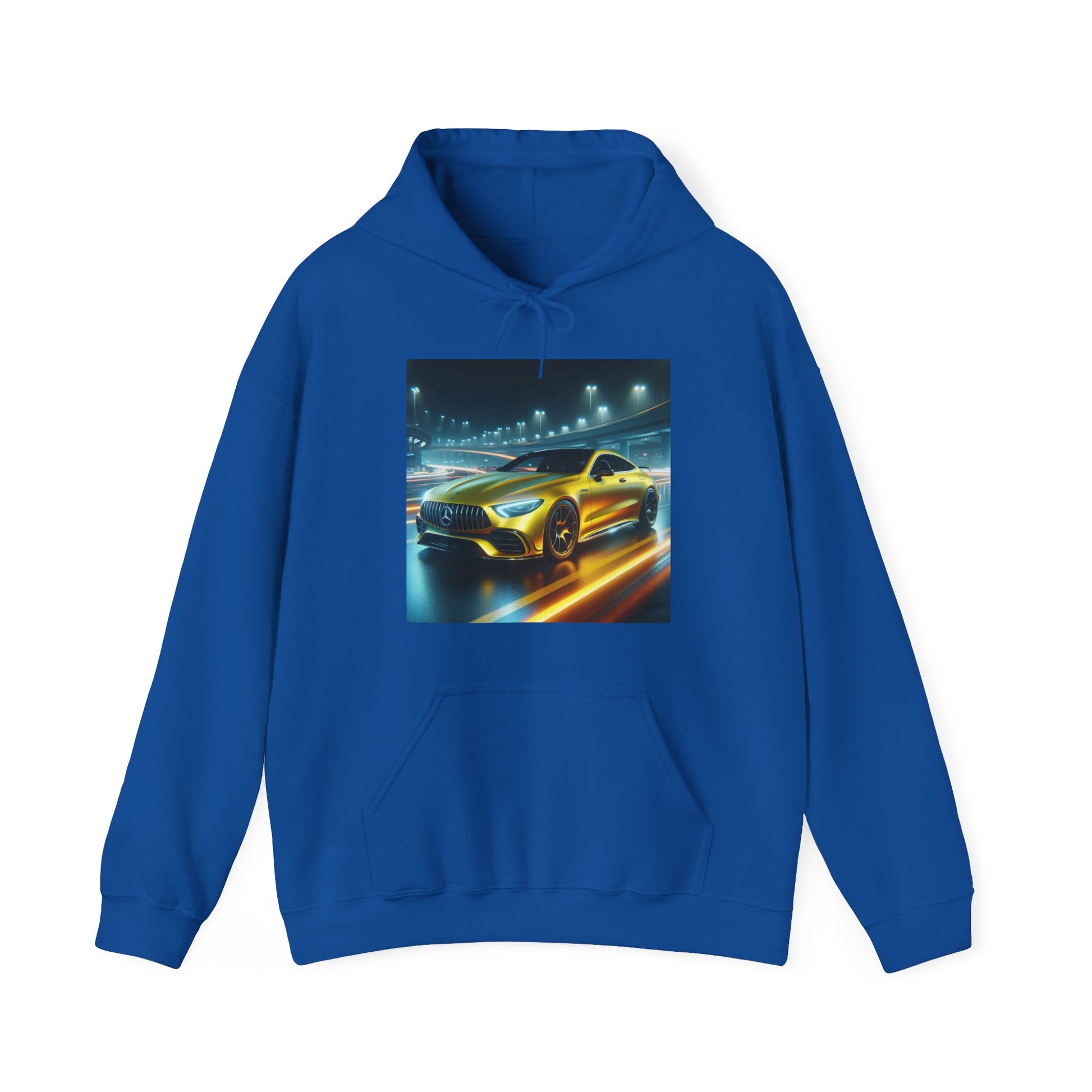 Yellow Mercedes Hoodie Hoodie Printify Royal S 