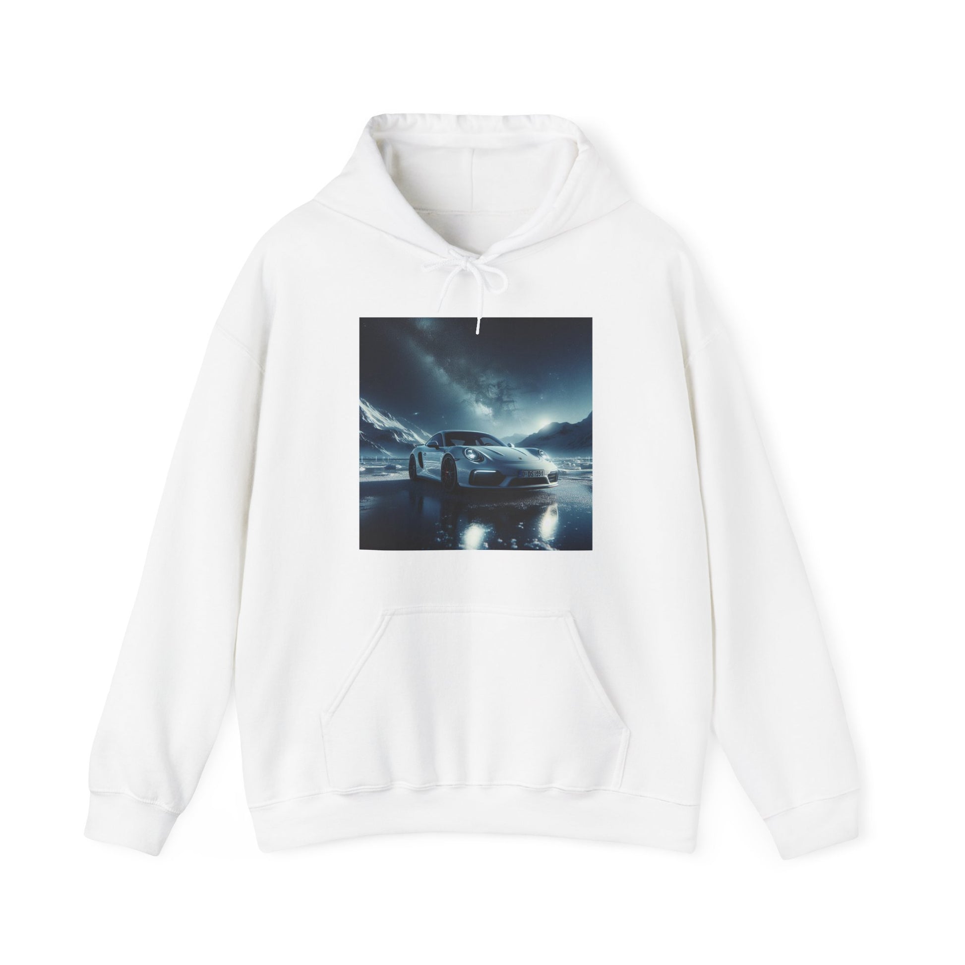 White Porsche Hoodie Hoodie Printify White S 