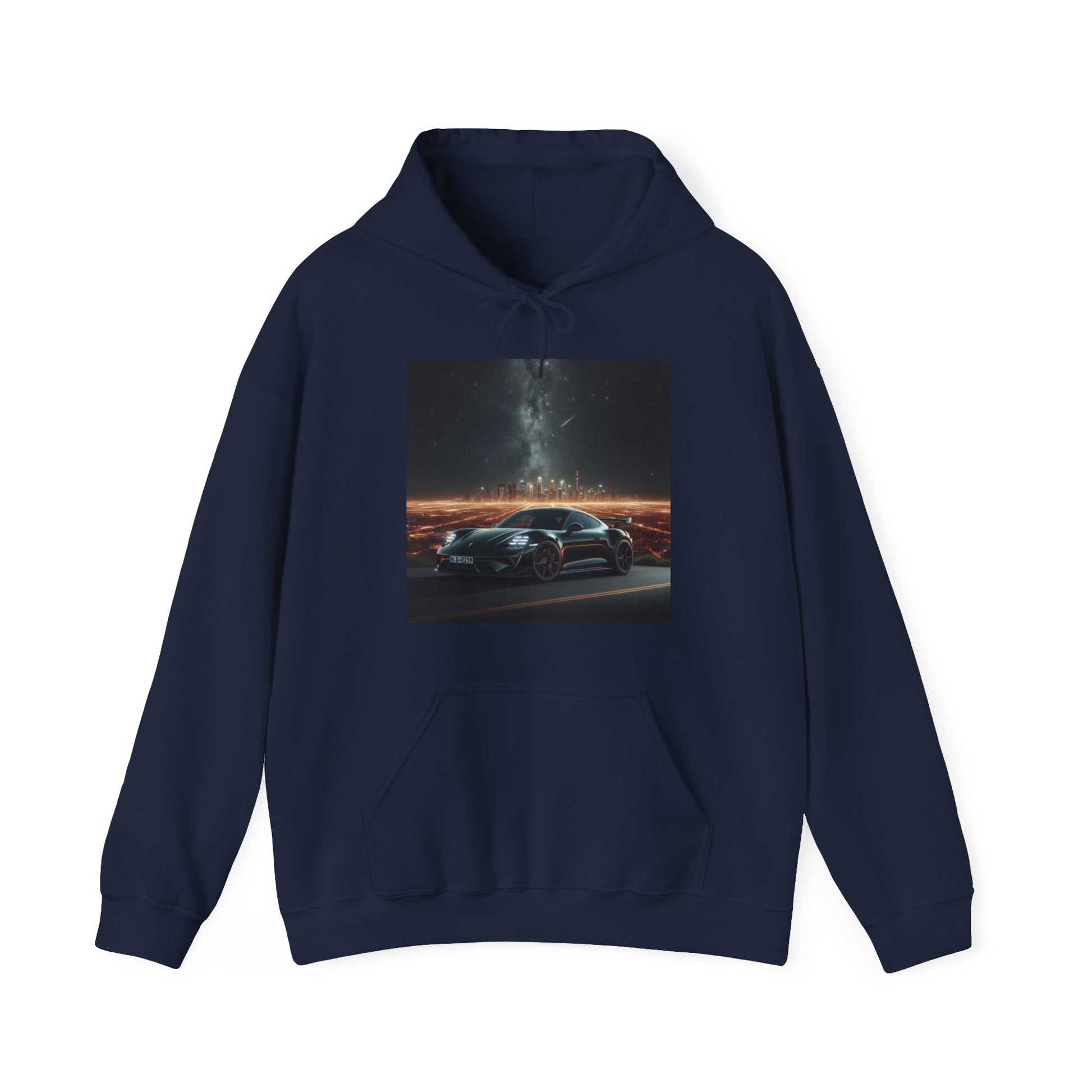 Black Porsche Hoodie Hoodie Printify Navy S 