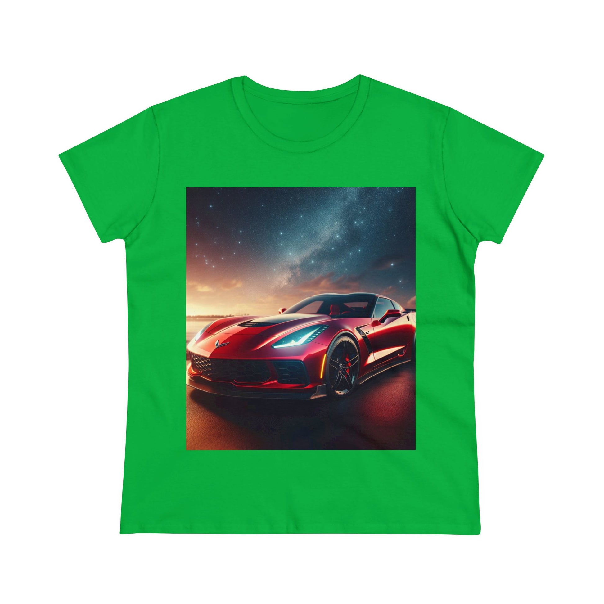 Red Corvette T-Shirt T-Shirt Printify Irish Green S 