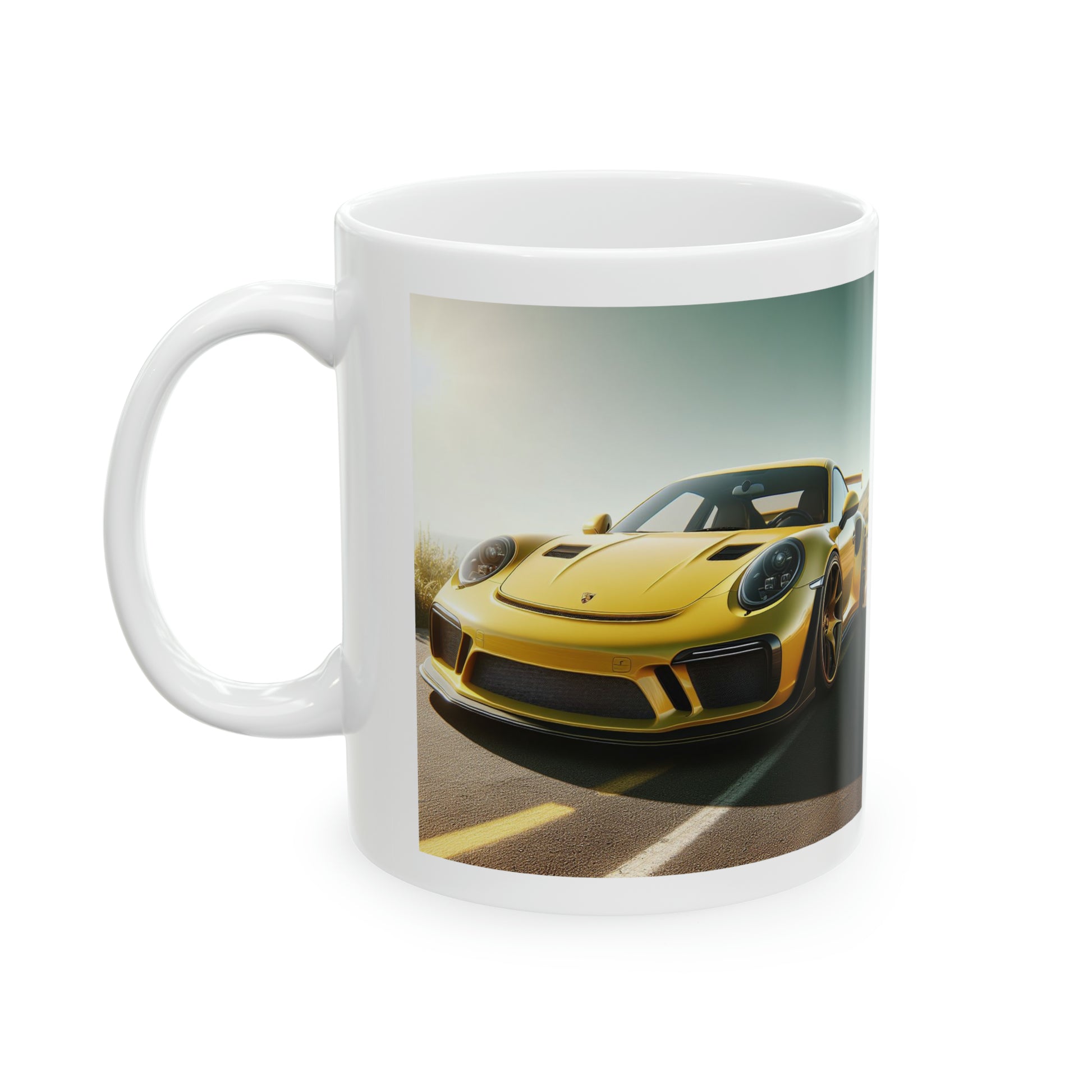 Yellow Porsche Mug Mug Printify 11oz  