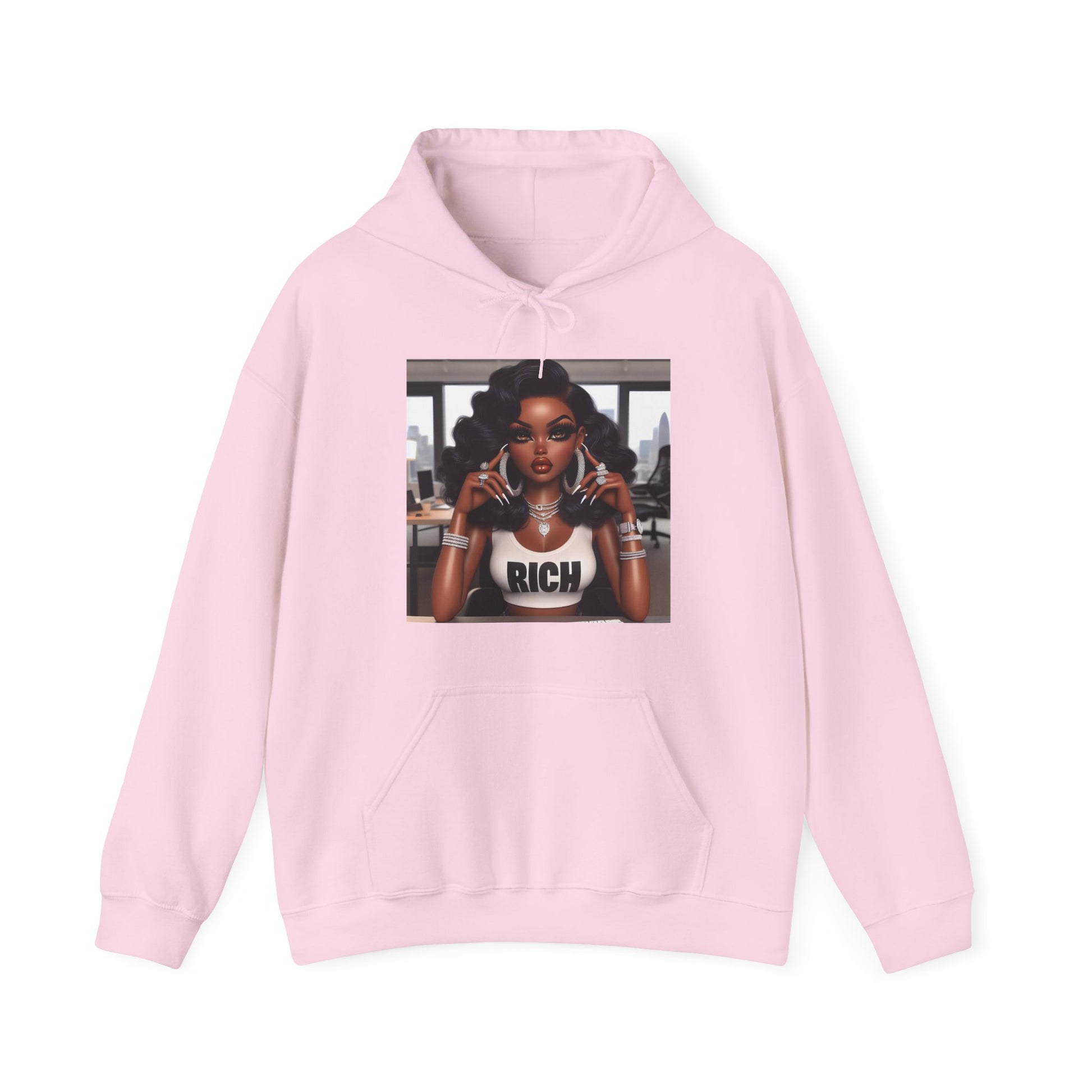 Rich Girl Hoodie Hoodie Printify Light Pink S 