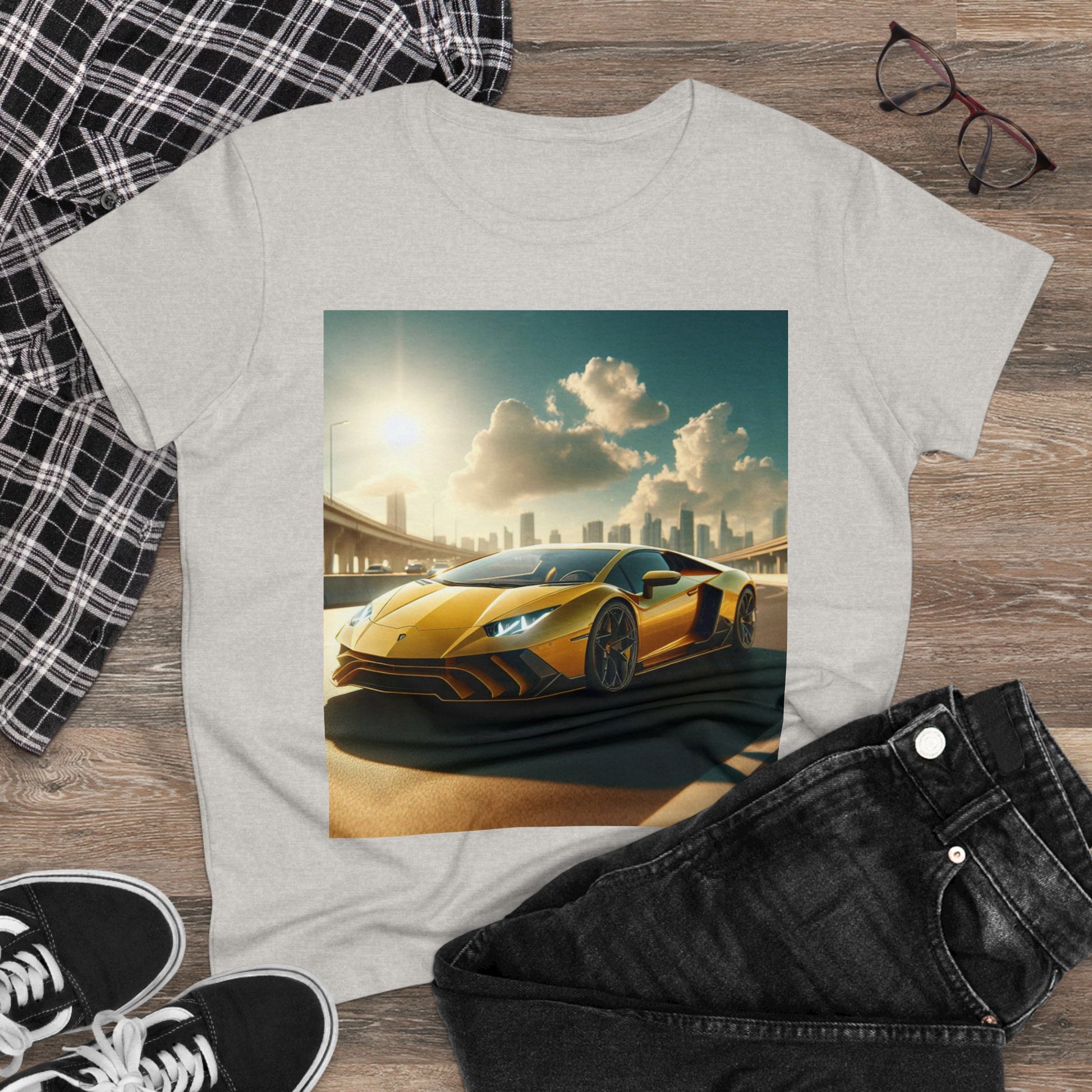 Yellow Lamborghini T-Shirt T-Shirt Printify   