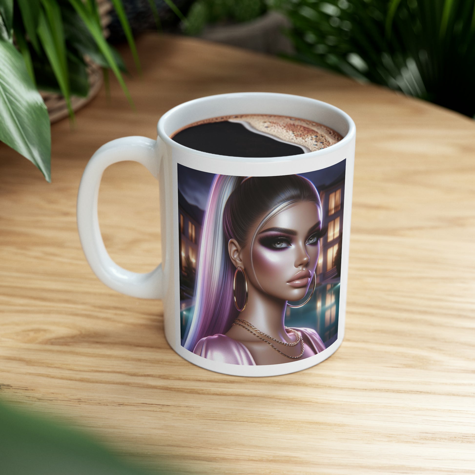 Pink at Night Mug Mug Printify   